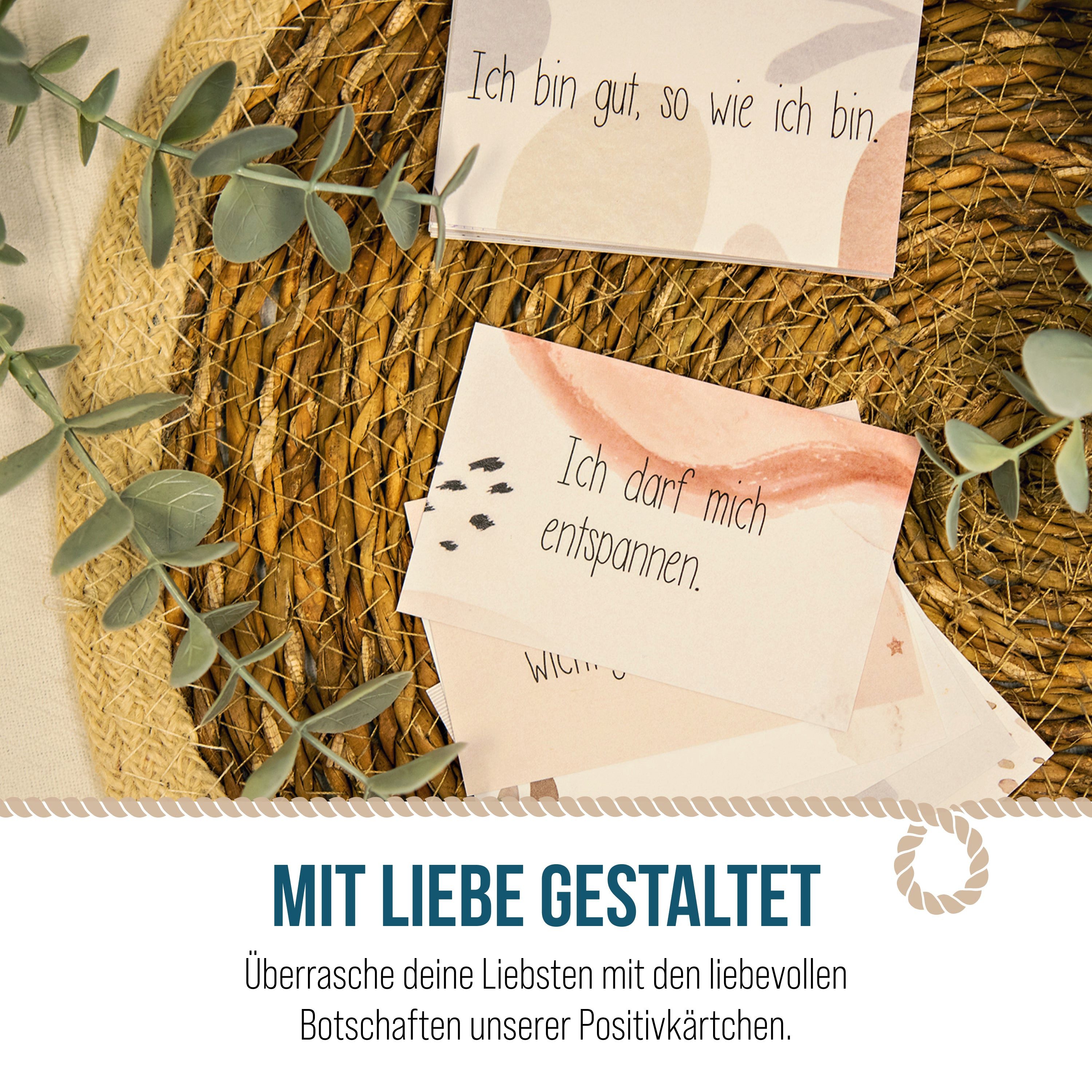 Logbuch-Verlag Klappkarte 24 Affirmationskarten für Erwachsene – Achtsamkeit im Boho-Design – Bild 5 von 5