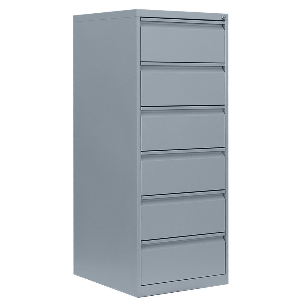 Steelboxx Karteikasten Karteikartenschrank DIN A5 zweibahnig 6 Schubladen grau (1 St), Komplett verschweißt und montiert - keine Montage erforderlich