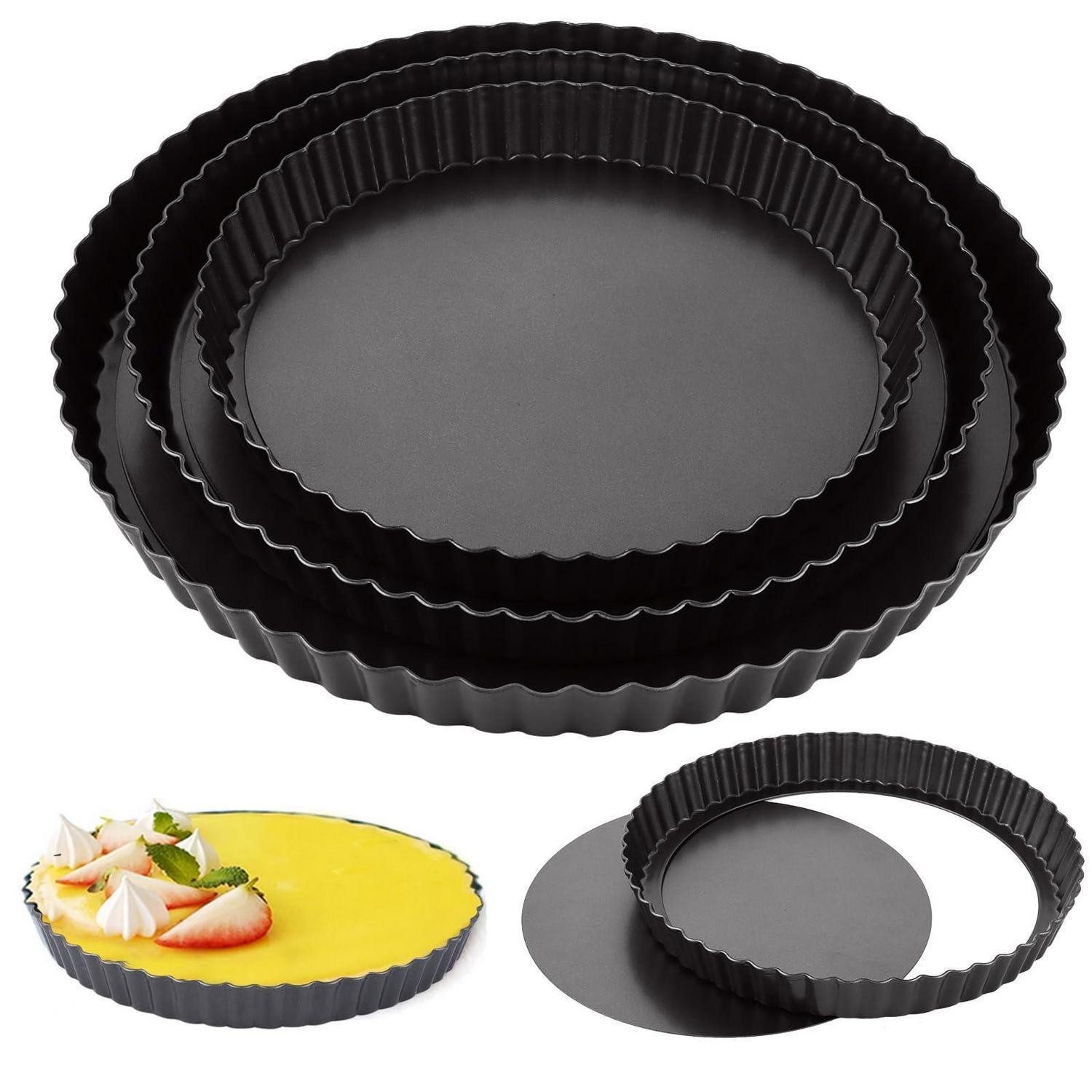 LuxusKollektion Tarteform Tarteform Set 3 Stk. mit Hebeboden 22/26/30cm, (1-tlg)