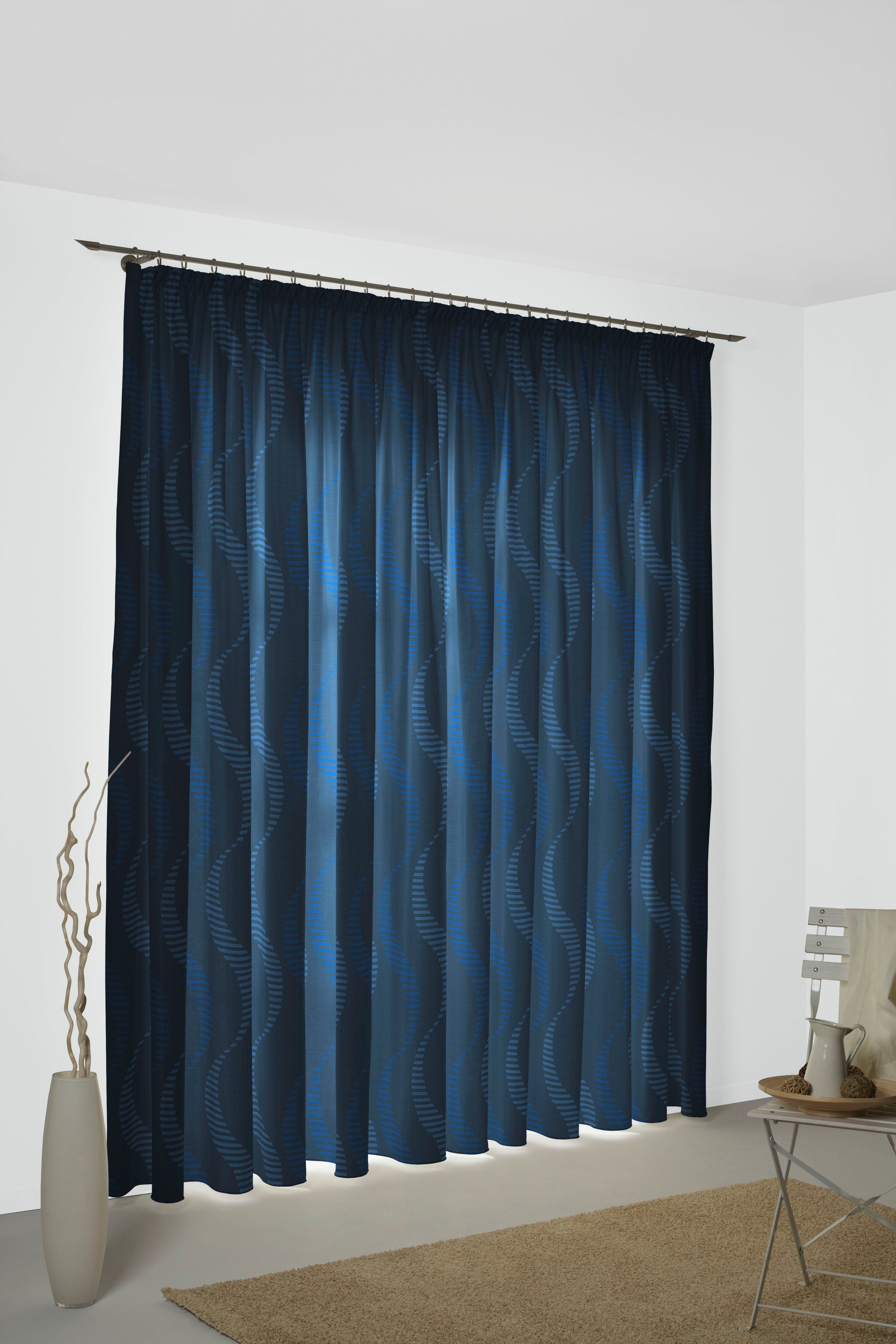 Vorhang Lupara, Wirth, Multifunktionsband (1 St), blickdicht, Jacquard blau