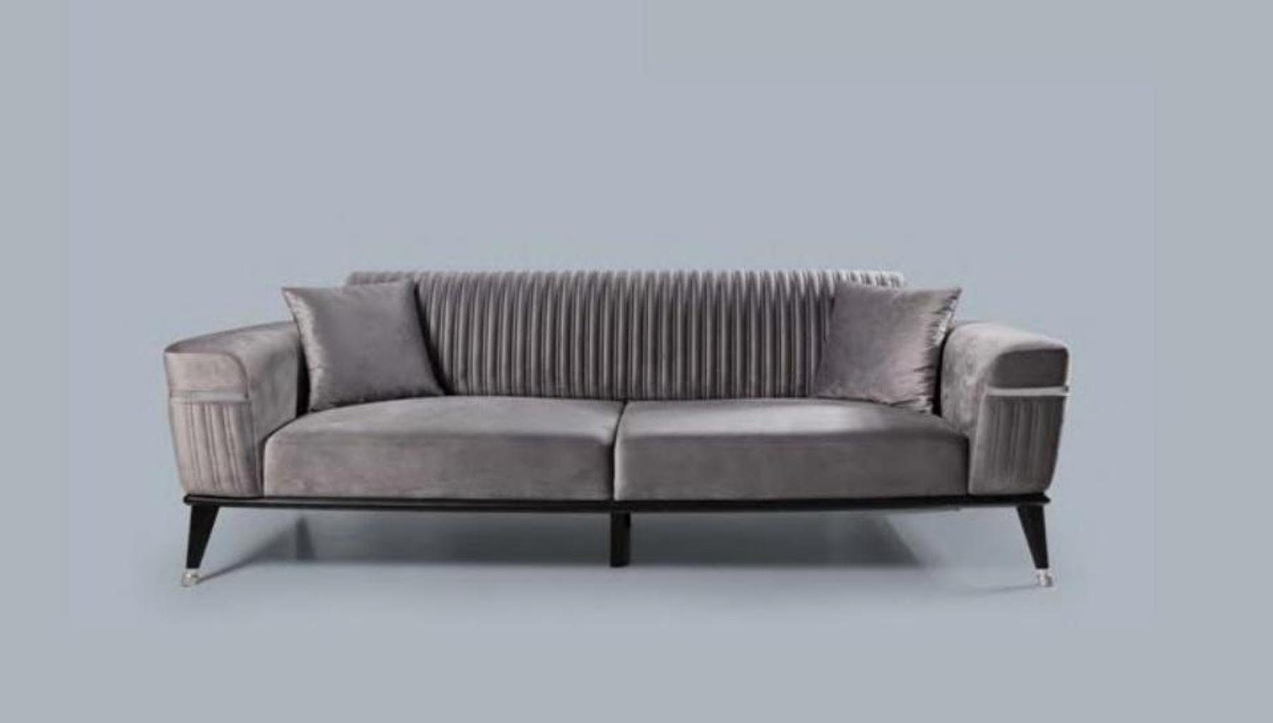 JVmoebel Sofa Luxus Wohnzimmer Couch Graue Couchen Sofa Möbel Grau, Made in Europe