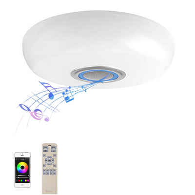 style home Deckenleuchten LED Bluetooth Deckenlampe, 60W RGB Farbwechsel, LED fest integriert, Fernbedienung/APP-Steuerung mit Bluetooth Lautsprecher