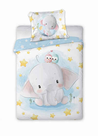 Babybettwäsche »Baby Bettwäsche mit Elefant 100x135 cm 100% Baumwolle«, Faro