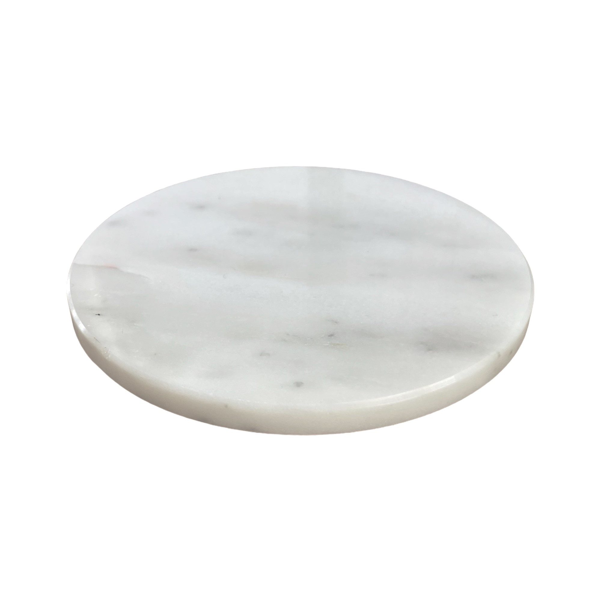 Dragimex Getränkeuntersetzer MARMOR-DEKOPLATTE. RUND. 15cm. WEISS