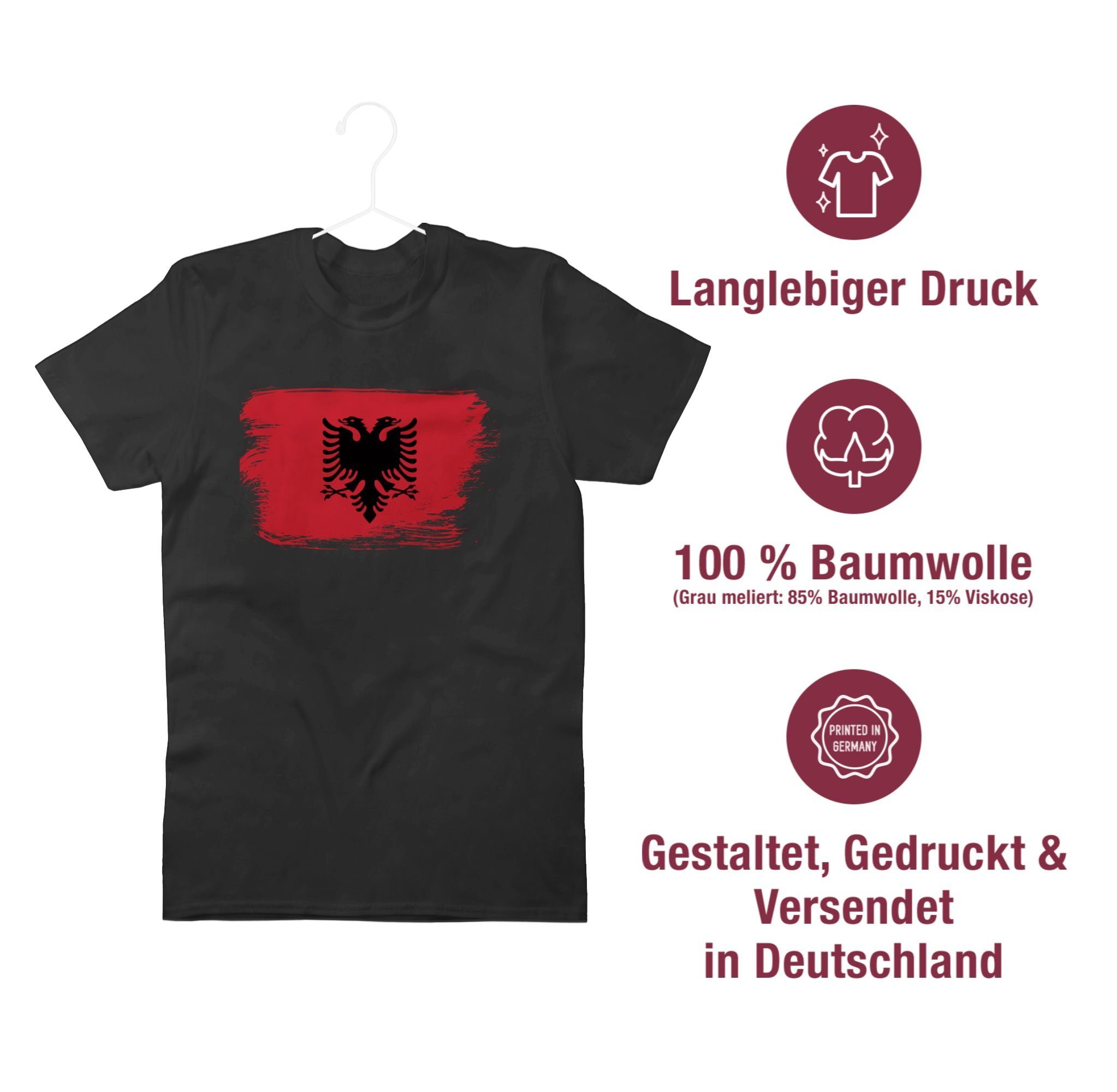Shirtracer T-Shirt Flagge Albanien Vintage Schwarz Stadt Outfit 1 und City