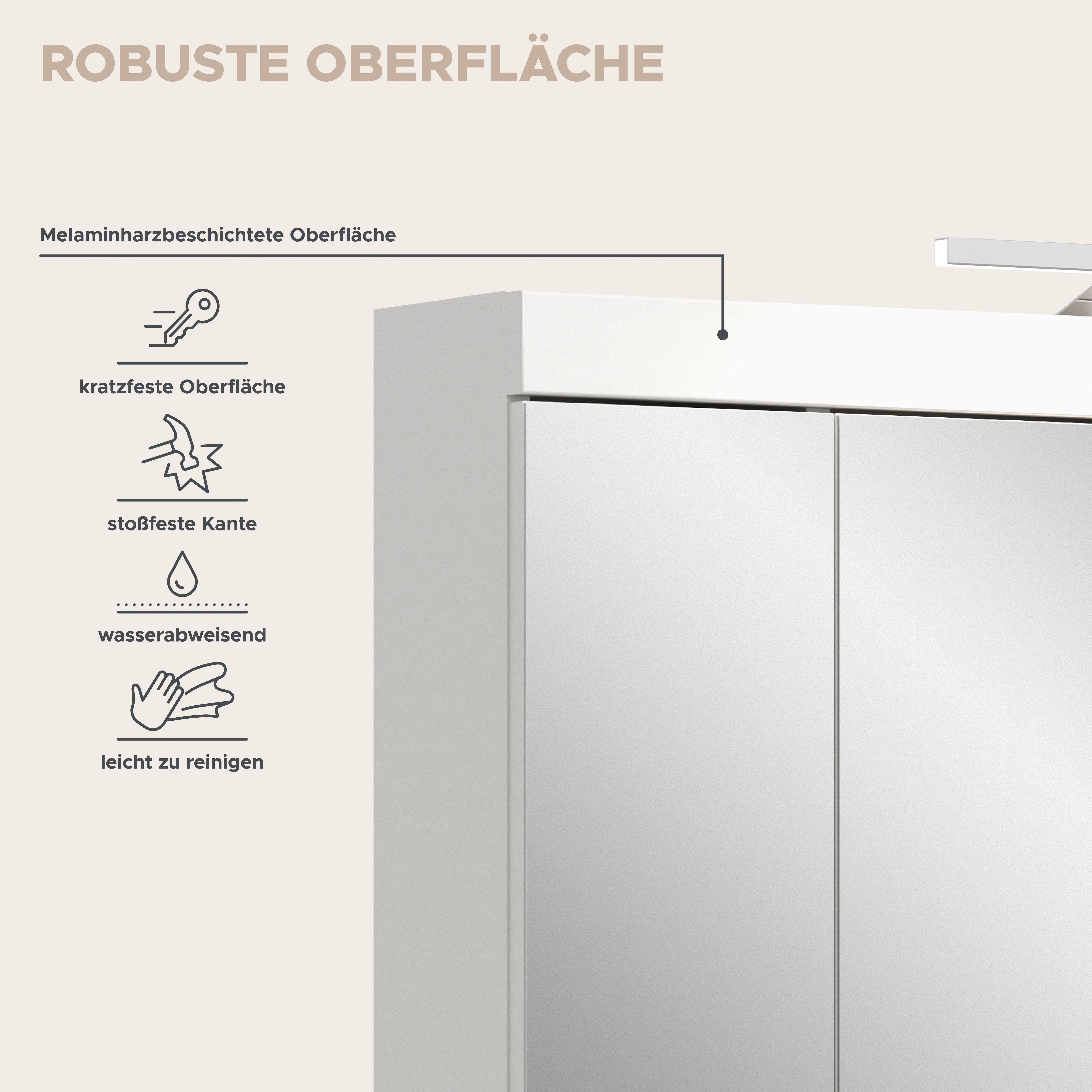 OTTO home Badezimmerspiegelschrank MAOI, mit 3 Spiegeltüren, in verschiedenen Ausführungen erhältlich (Wahlweise 60 oder 80 cm & mit oder ohne Beleuchtung) Badm – Bild 4 von 5