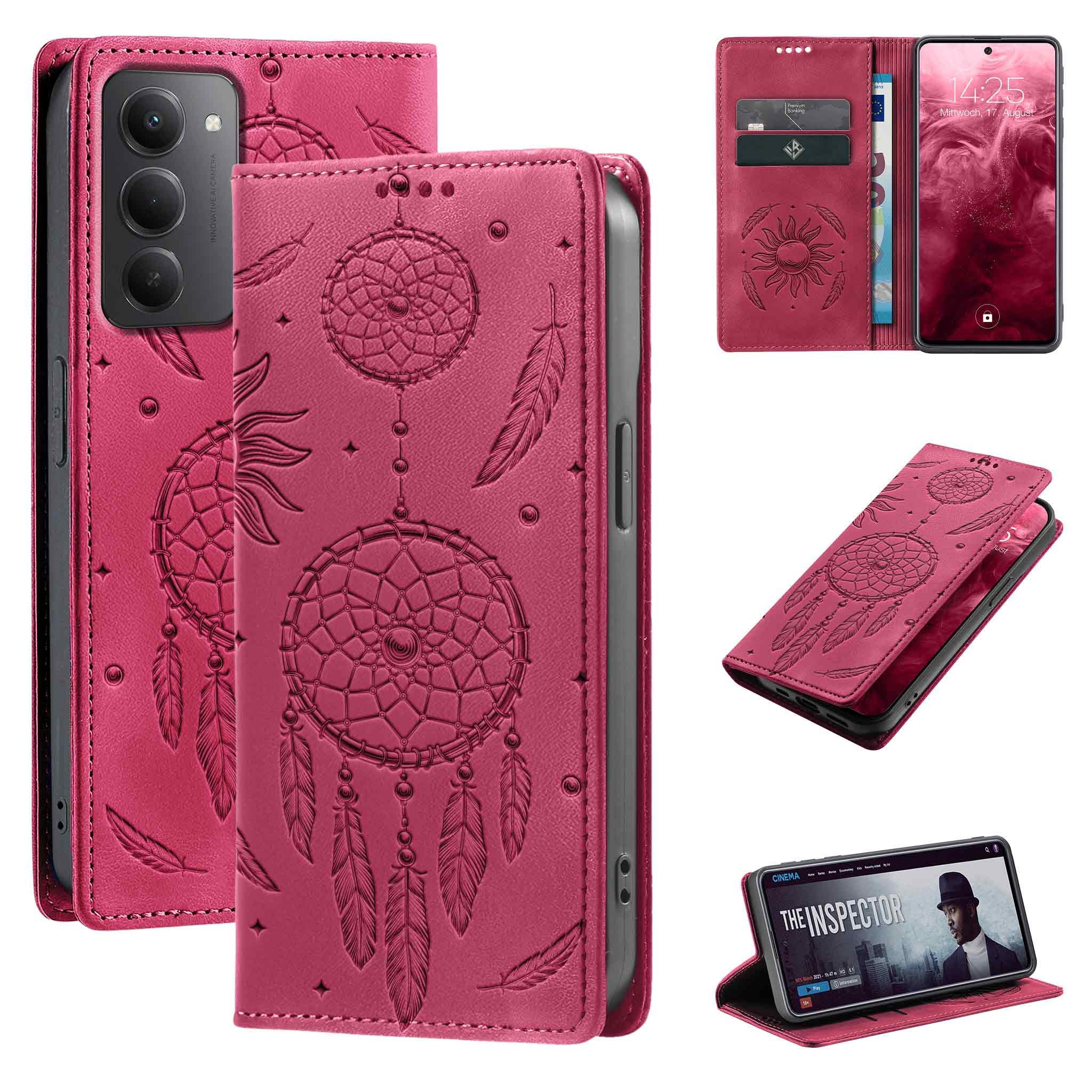 Tec-Expert Handyhülle Traumfänger Hülle Cover Blumen für Xiaomi Redmi 15 / 15 5G 6.9 Zoll, 6,9, Klapphülle Case Tasche mit Kartenfächern und RFID Schutz