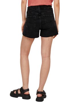 QS Jeansshorts Jeans-Shorts Abby / Mid Rise / Straight Leg Destroyes, Label-Patch, Waschung