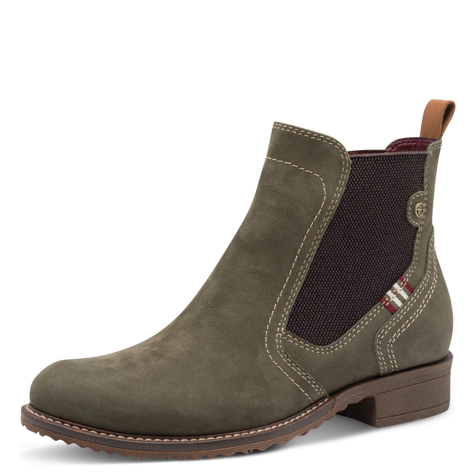 Tamaris Chelseaboots, Blockabsatz, Stiefelette mit Kontrastnähten günstig online kaufen