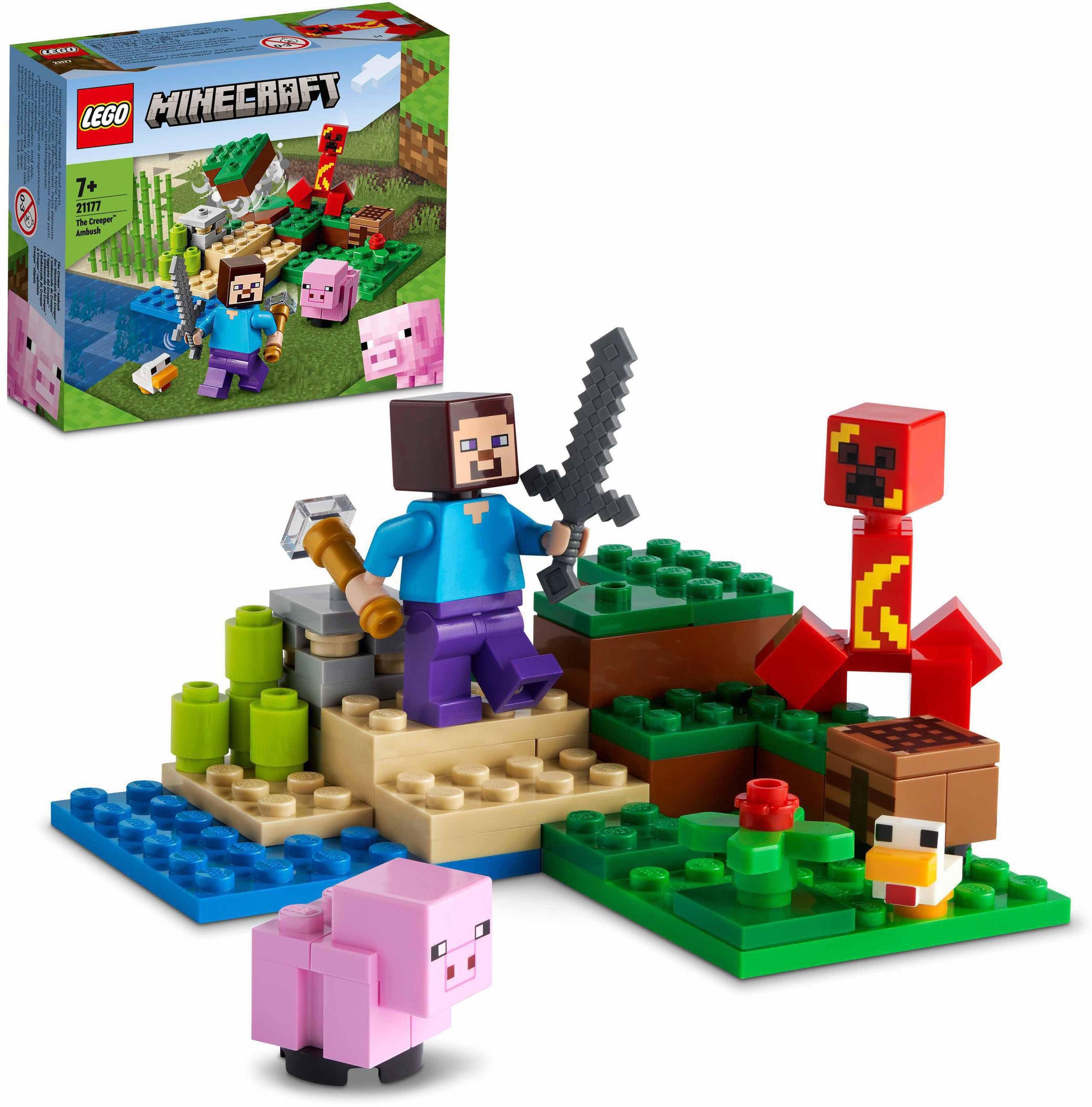 LEGO® Konstruktionsspielsteine Der Hinterhalt des Creeper™ (21177), LEGO® Minecraft™, (72 St)