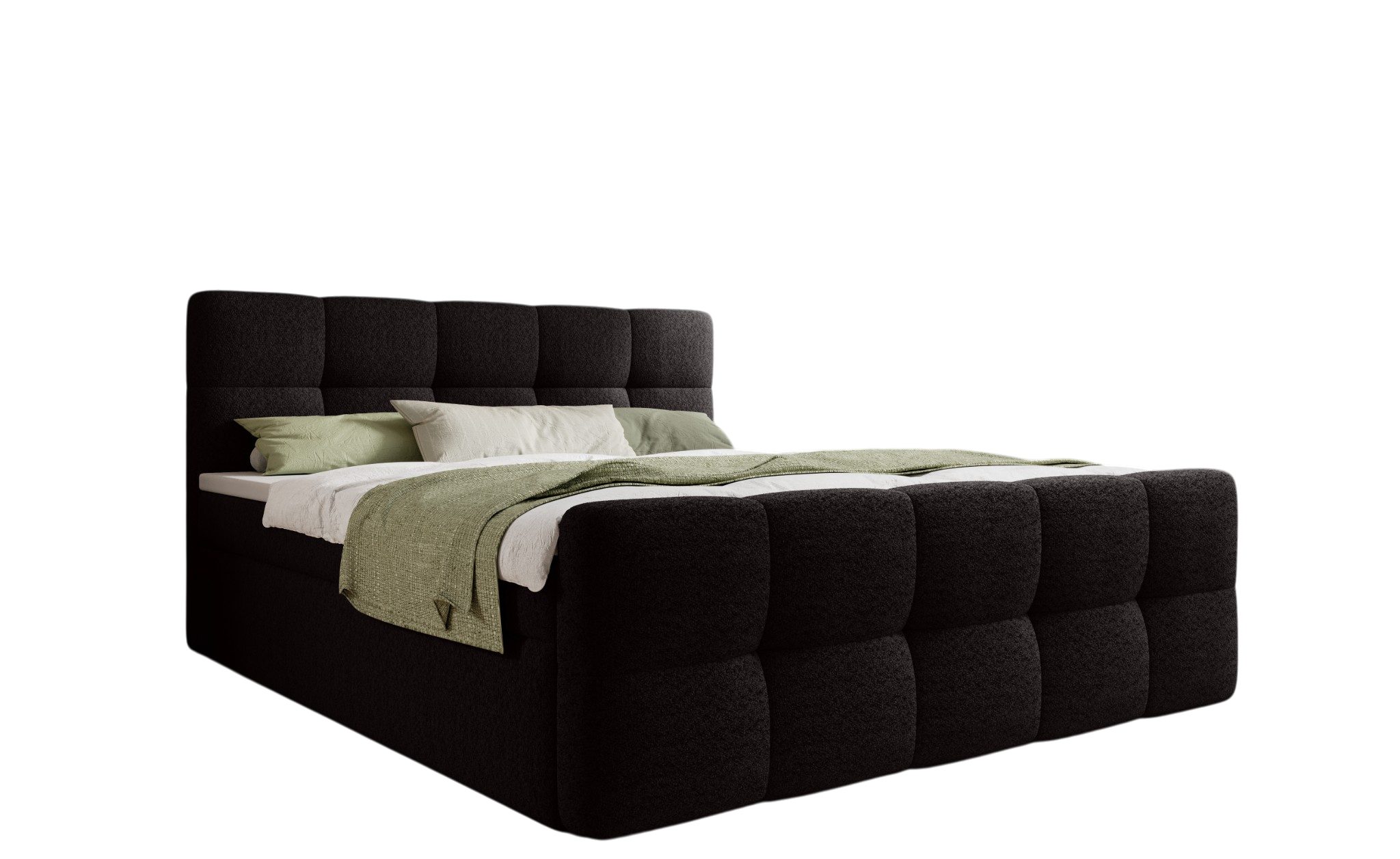 thematys Boxbett mit Bettkasten 140x200–200x200 cm – Velours oder Bouclé Bezug – (Polsterbett Bonnellfederkern Matratze H3 + Gratis 3cm Topper, Boxbett - Luxus  – Bild 4 von 5