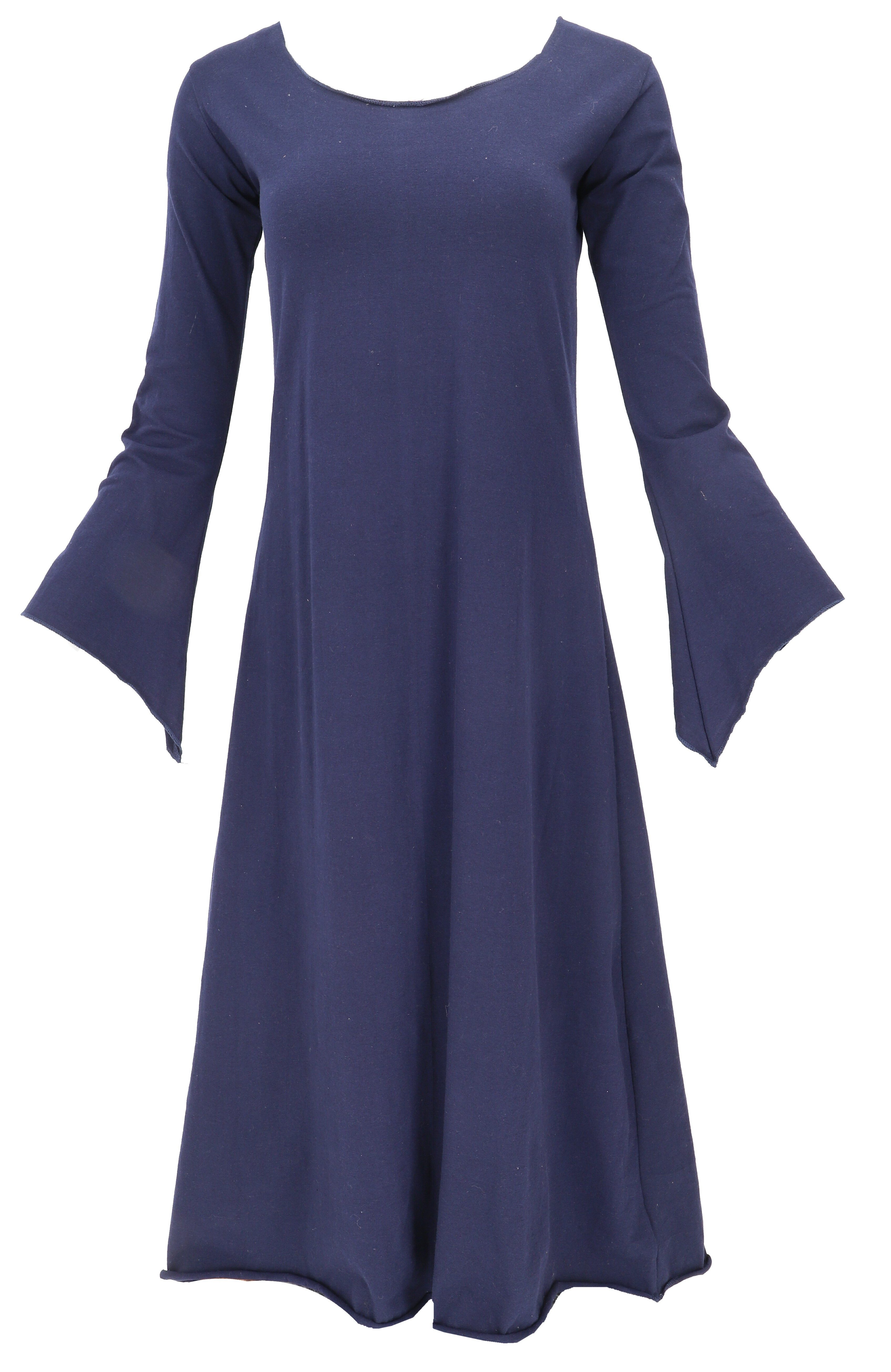 Guru-Shop Midikleid Schmal geschnittenes Elfenkleid, Mittelalter.. alternative Bekleidung