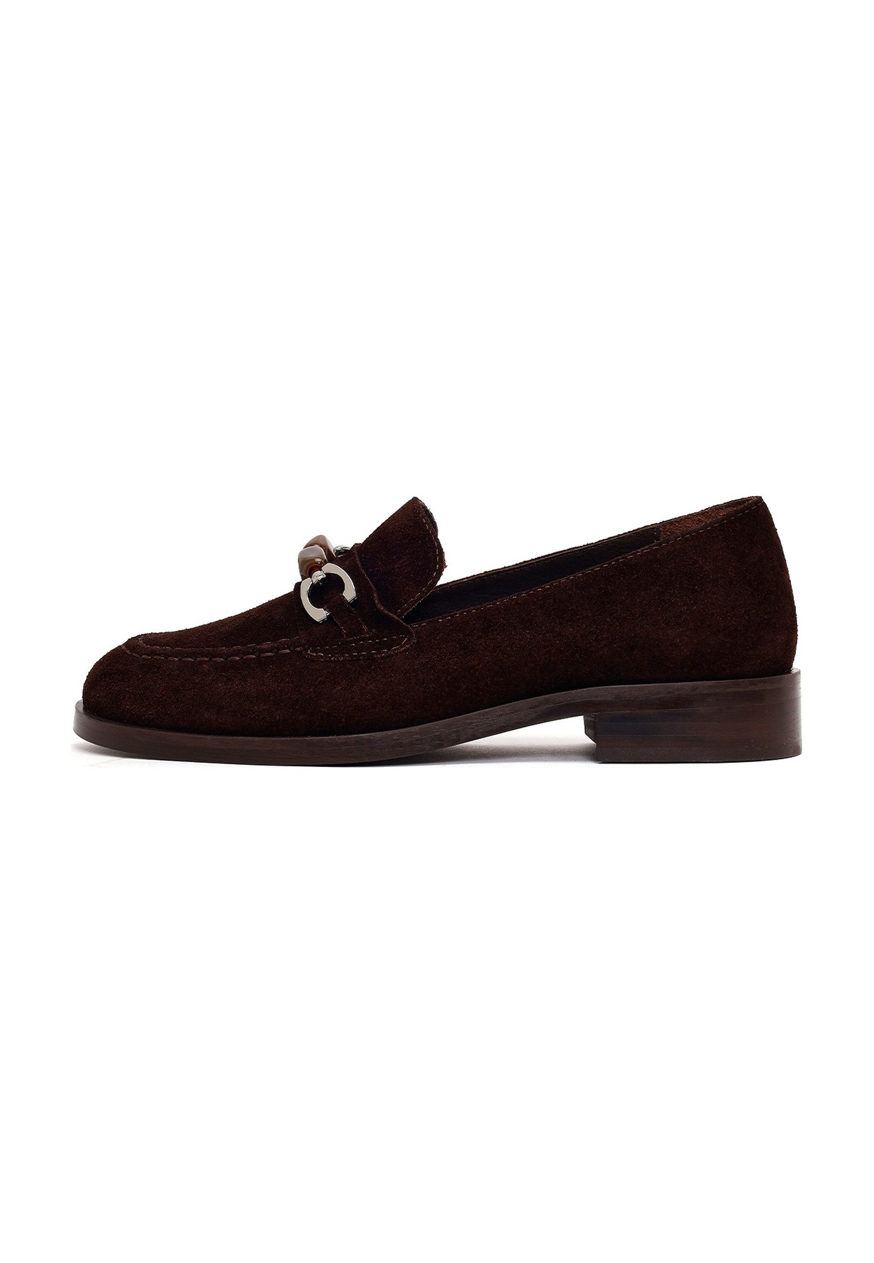 Derimod Wildleder Loafer Mit Niedrigem Absatz Loafer