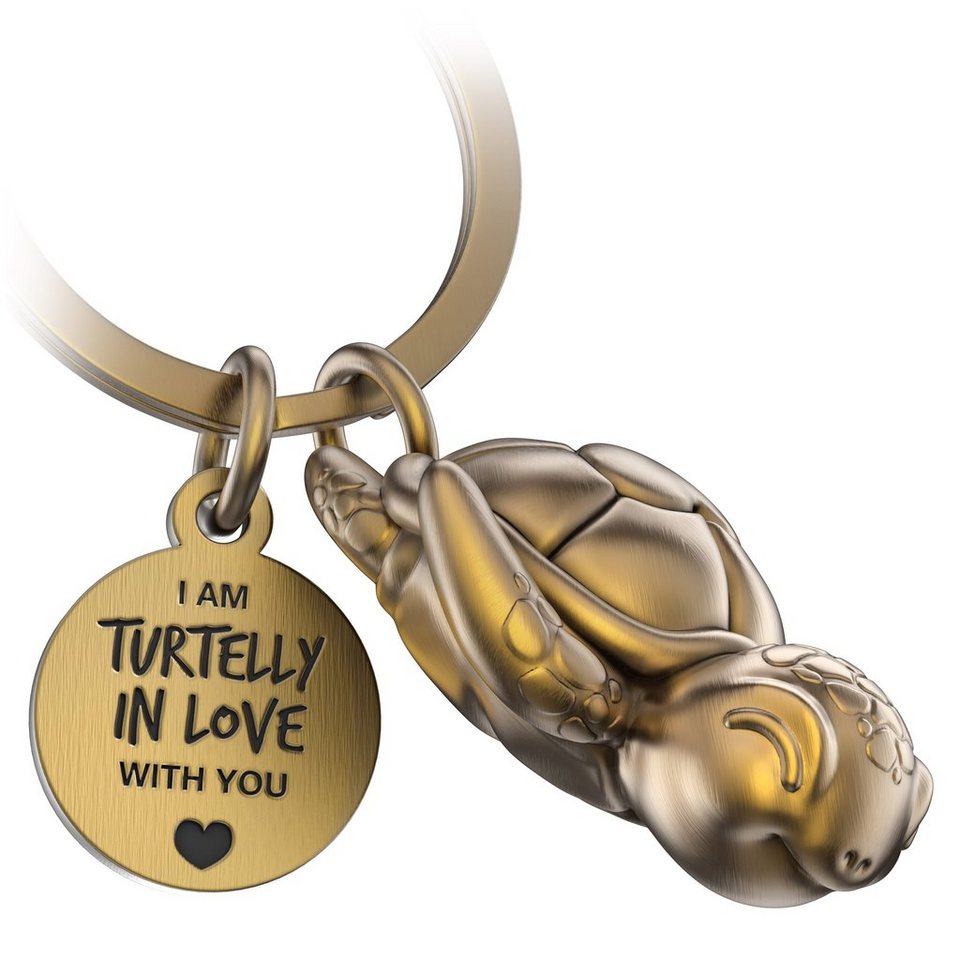 FABACH Schlüsselanhänger Schildkröte Snappy mit Gravur - Turtelly in Love -  Geschenk Partner