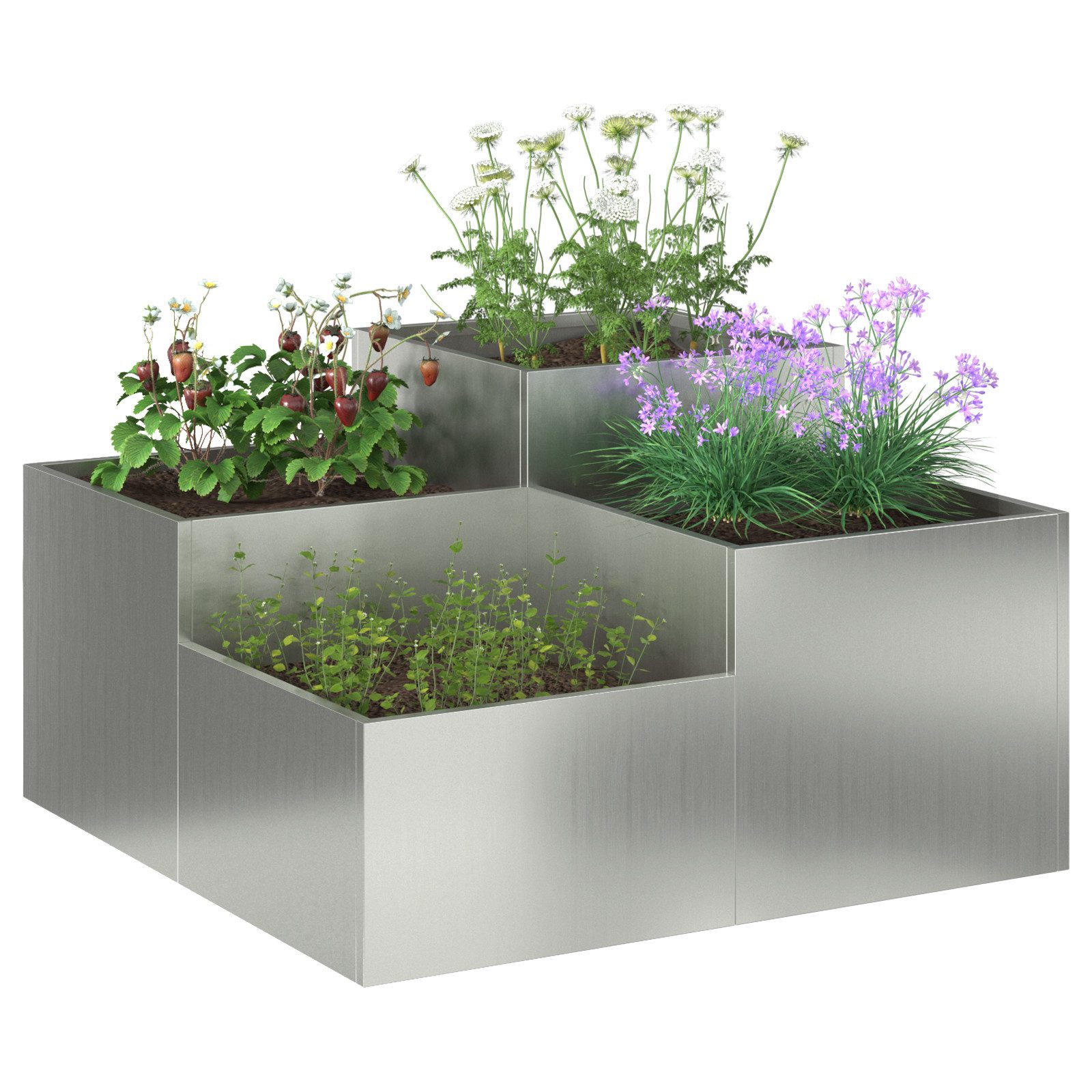 vidaXL Blumentopf Pflanzkübel 100x100x48 cm Verzinkter günstig online kaufen