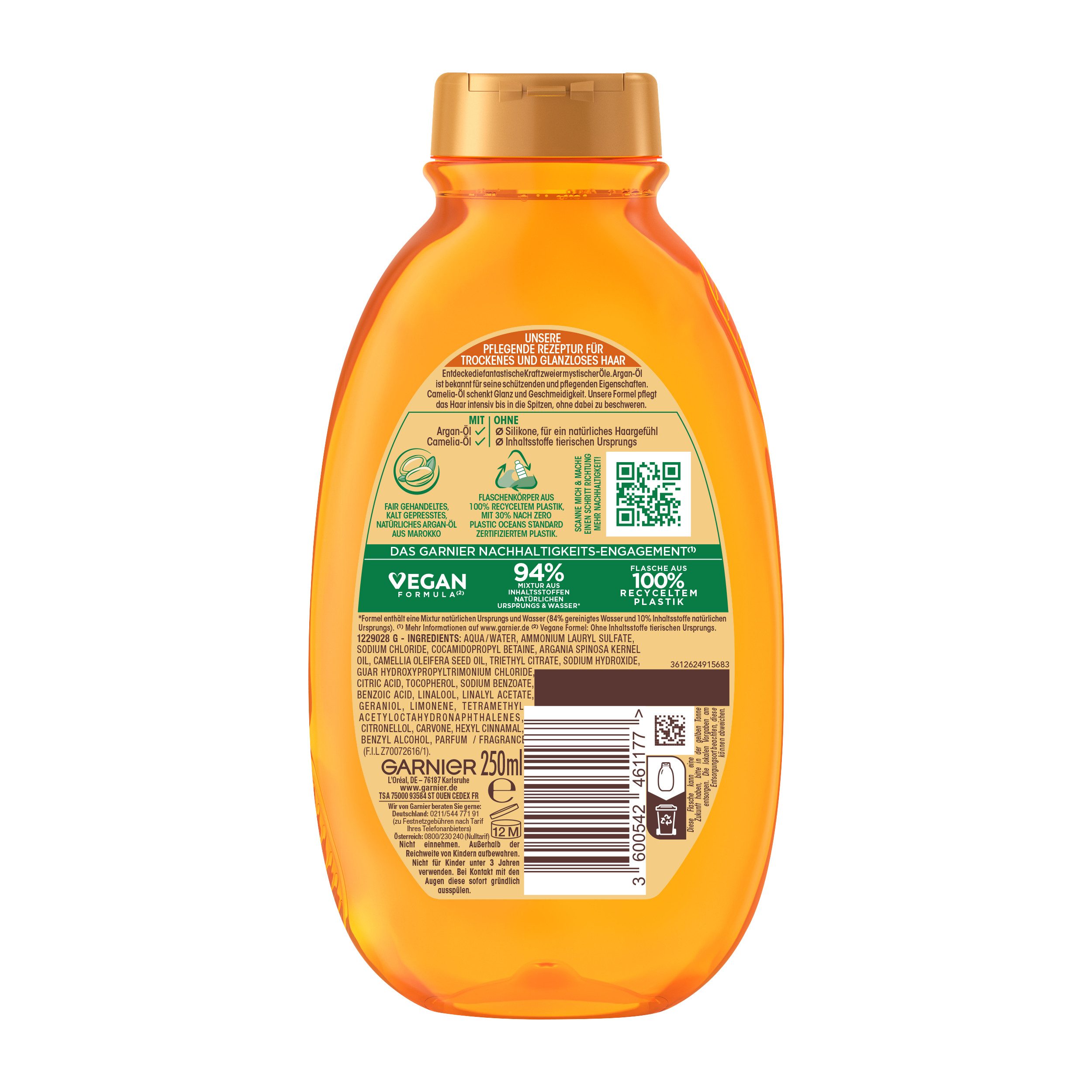 GARNIER Haarshampoo Garnier Wahre Schätze Shampoo Argan & Camelia-Öl (6er Packung), Packung, 6-tlg.