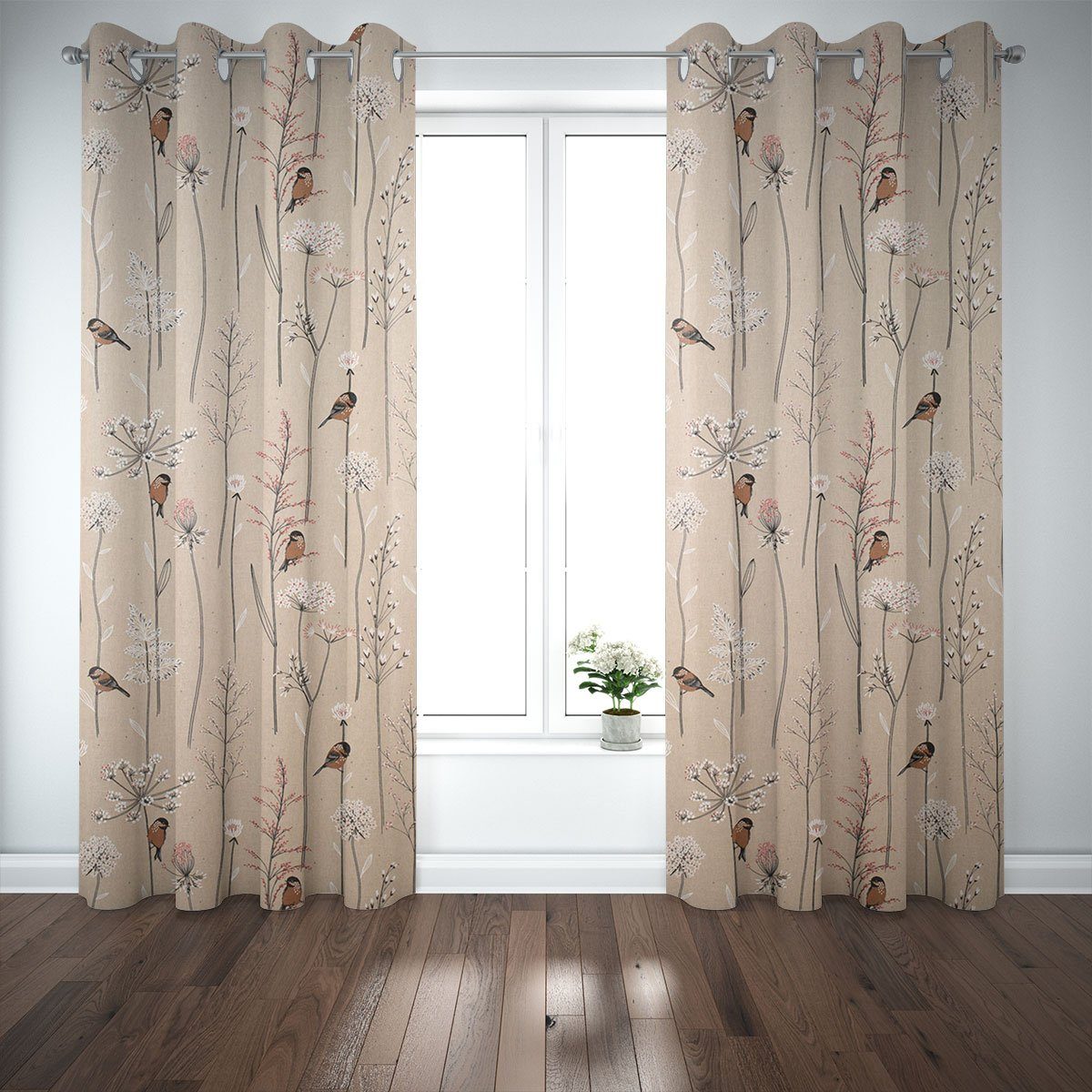 SCHÖNER LEBEN. Vorhang SCHÖNER LEBEN. Vorhang Soft Branch Blüten Gräser Vög günstig online kaufen