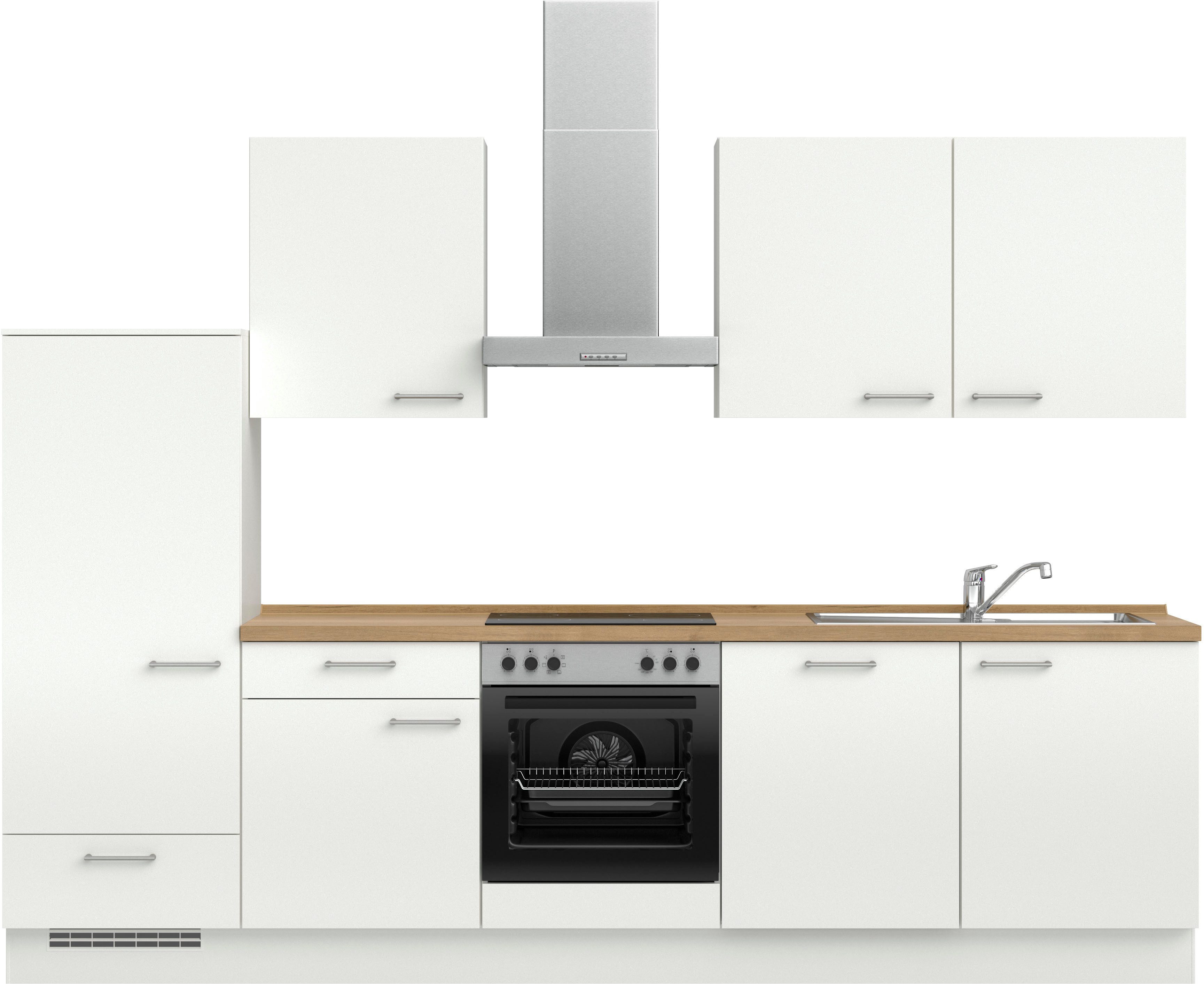 nobilia® Küchenzeile "Laser I", NEU: individuell anpassbar mit gratis Profi-Beratung, vormontiert, 300 cm breit, optional mit verschiedenen E‑Geräte-Sets