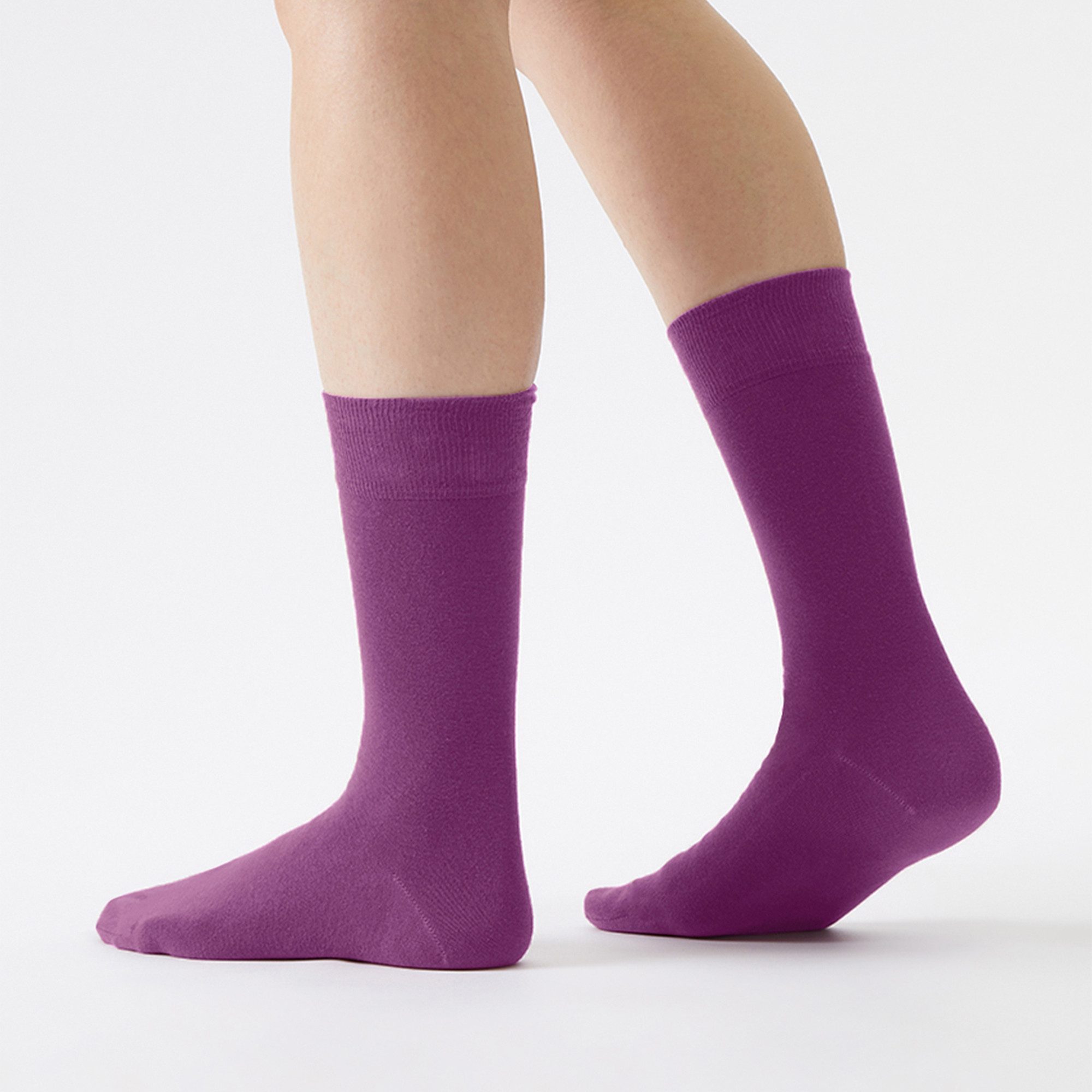 von Jungfeld Socken Colour Baumwoll-Mischung 35-46 Unisex (3-Paar, 3 Paar) Einfarbige hohe Socken aus Bio-Baumwolle