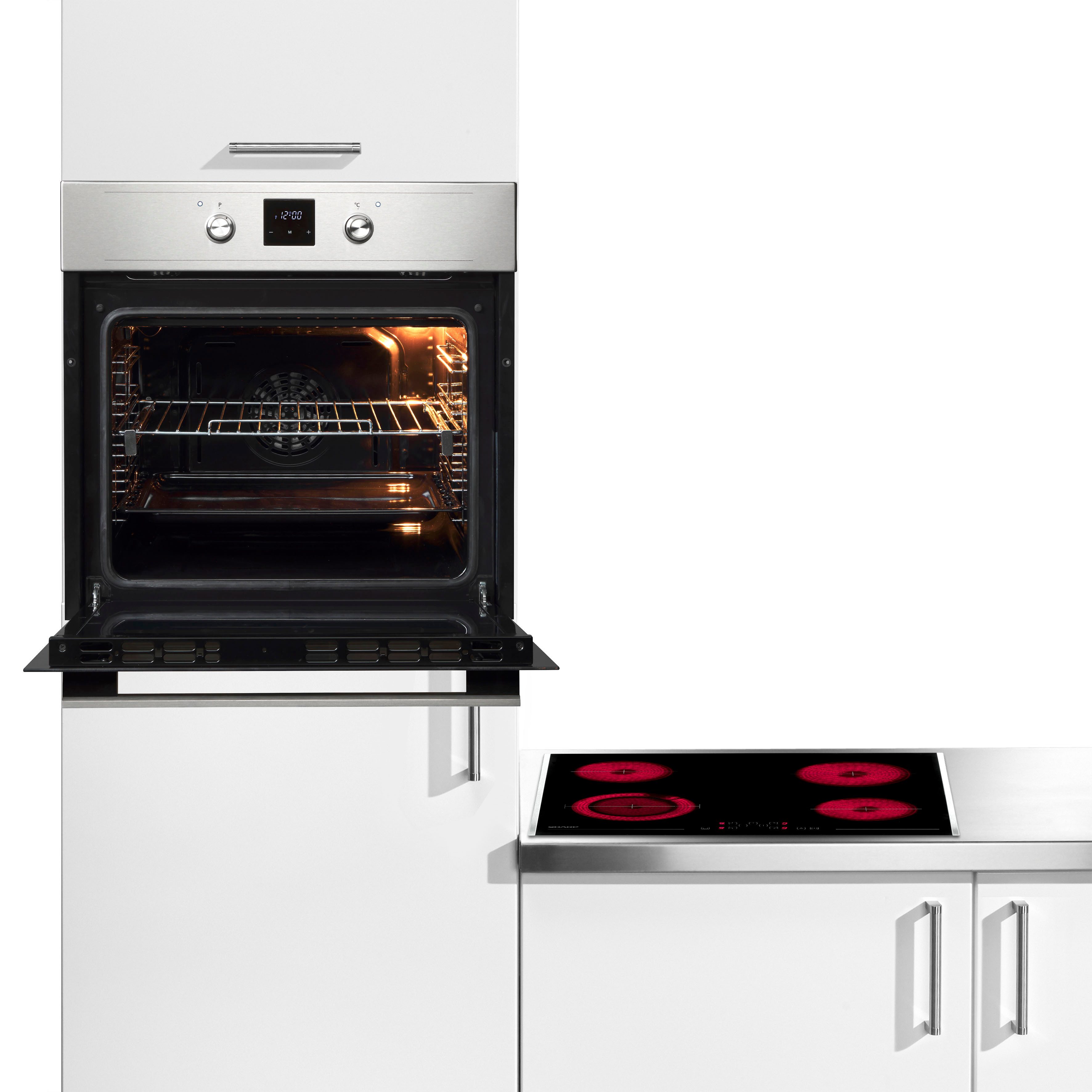 Sharp Backofen-Set Power-Set Edelstahl, mit Timerfunktion