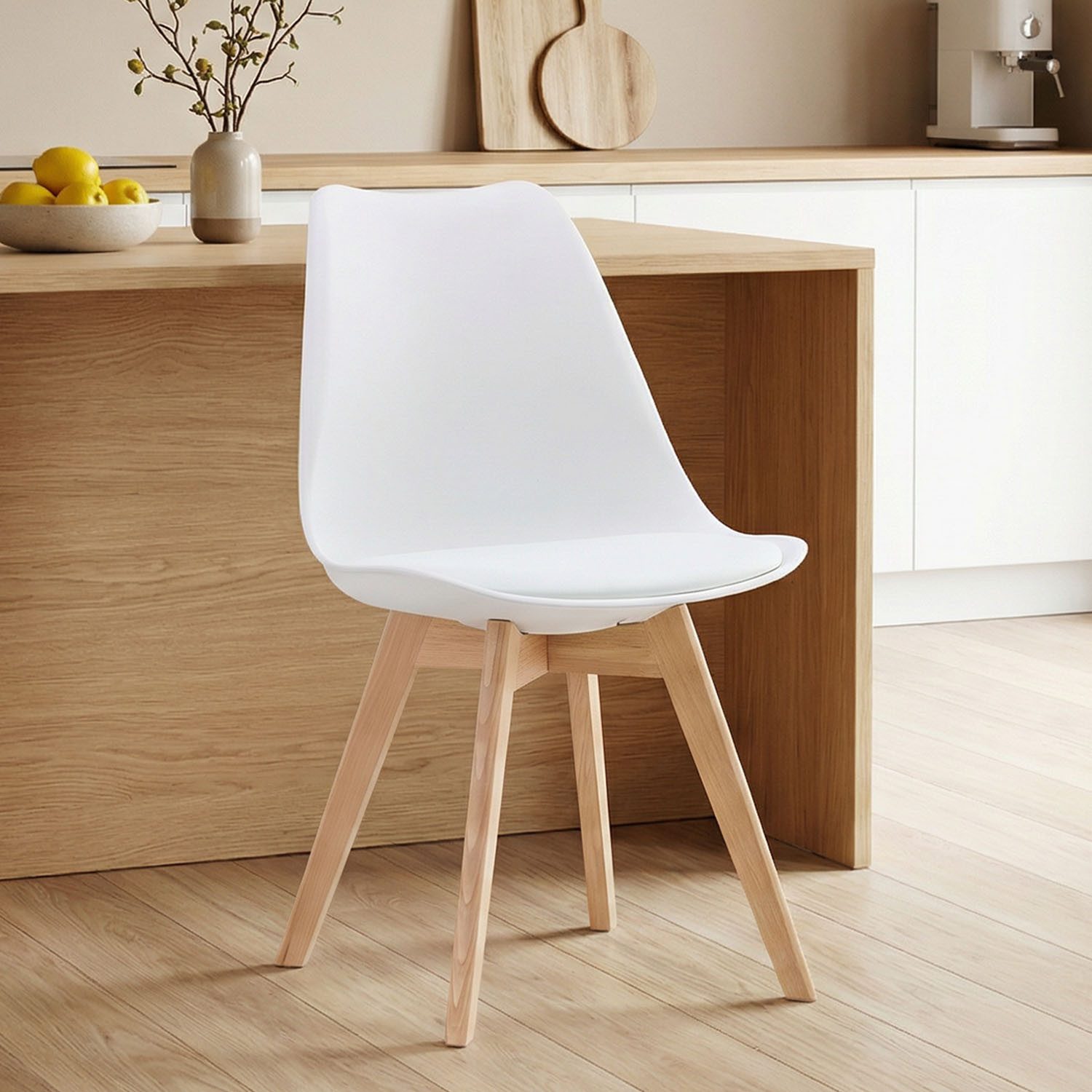 Homestyle4u Küchenstuhl Esszimmerstuhl Esstisch Küche Esszimmer Weiß Grau Schwarz (1 St), Skandinavisch, stabil