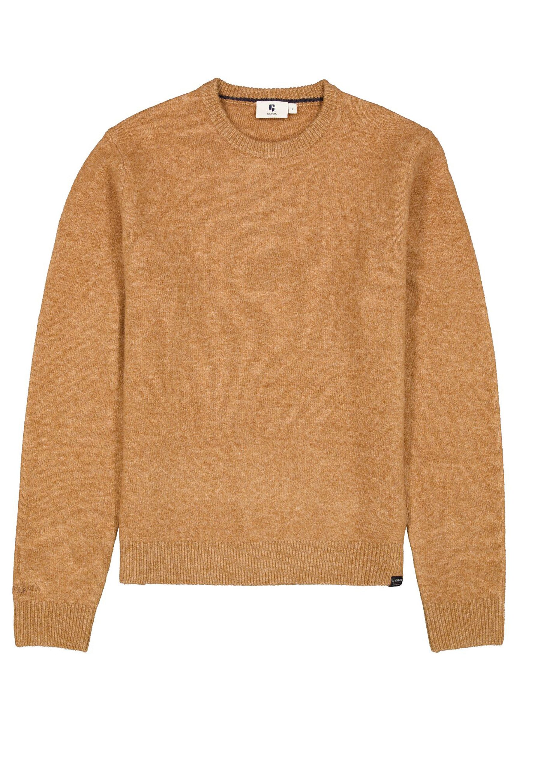 Garcia Rundhalspullover Garcia Herren  Pullover  in  Camel (1-tlg)