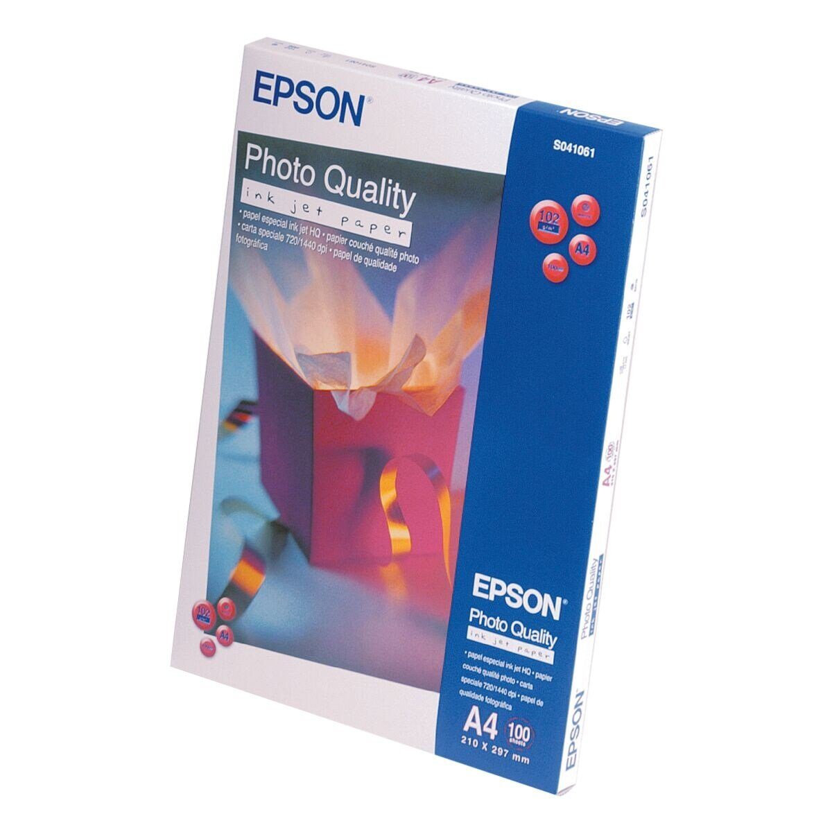 Epson Fotopapier Photo Quality A4, matt, g/m², 100 Inkjet, Blatt Format 102