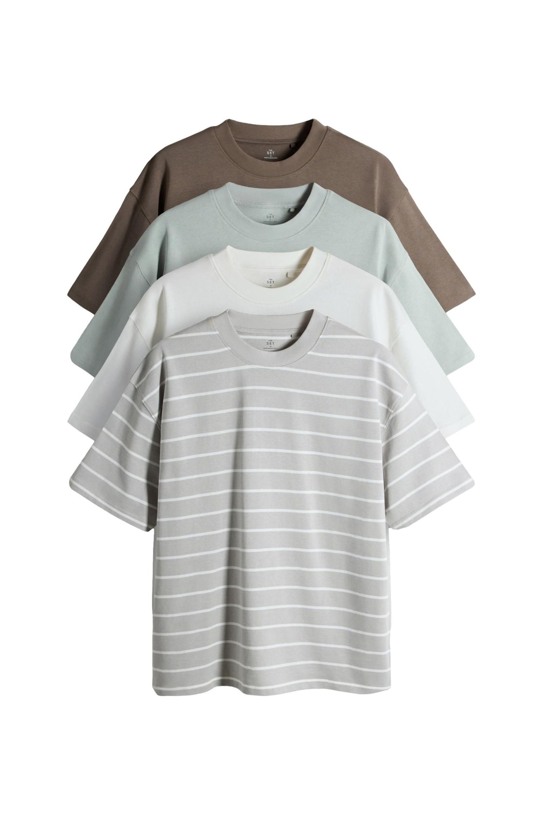 T-Shirt The Set Oversize-T-Shirts, 4er-Pack