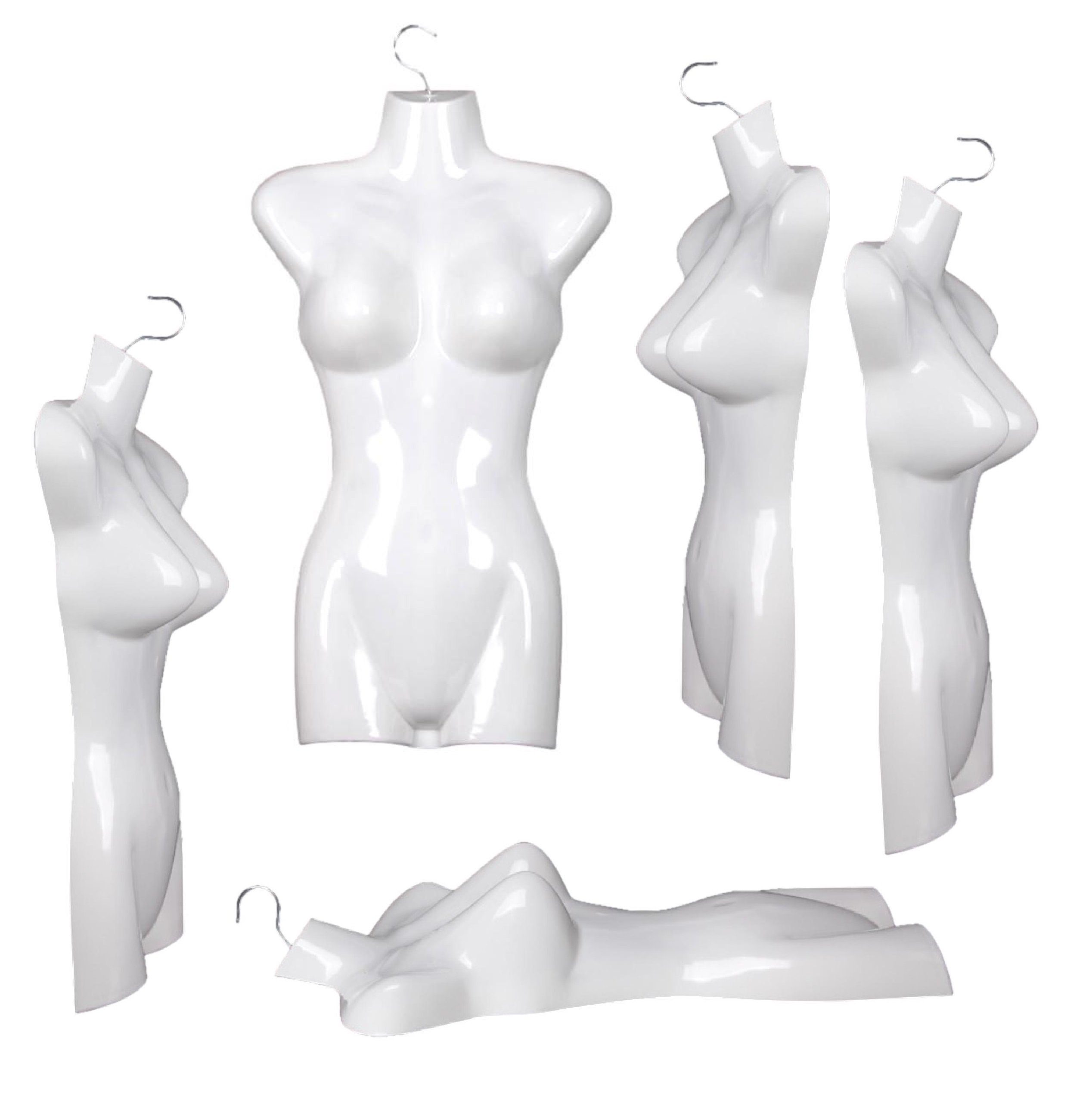 - Weiblich Set Schneiderbüste aus Oberkörper Torso - 5er Damentorso Kunststoff BAYLI 72 cm