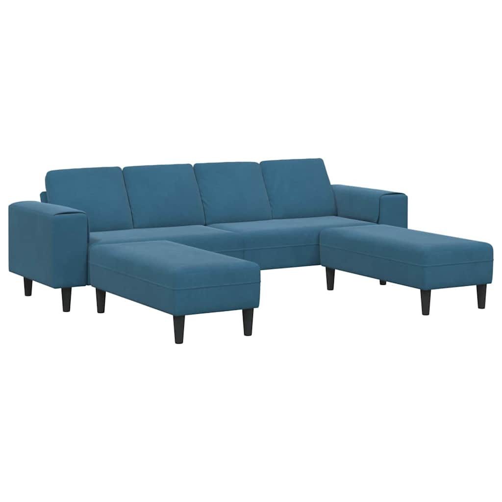 vidaXL Sofa Sofa Set Blau Samt, günstig online kaufen