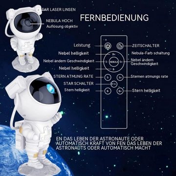 Bifurcation LED Nachtlicht Astronauten-Sternprojektor 360° verstellbar mit Fernbedienung, Sternenhimmel Projektor
