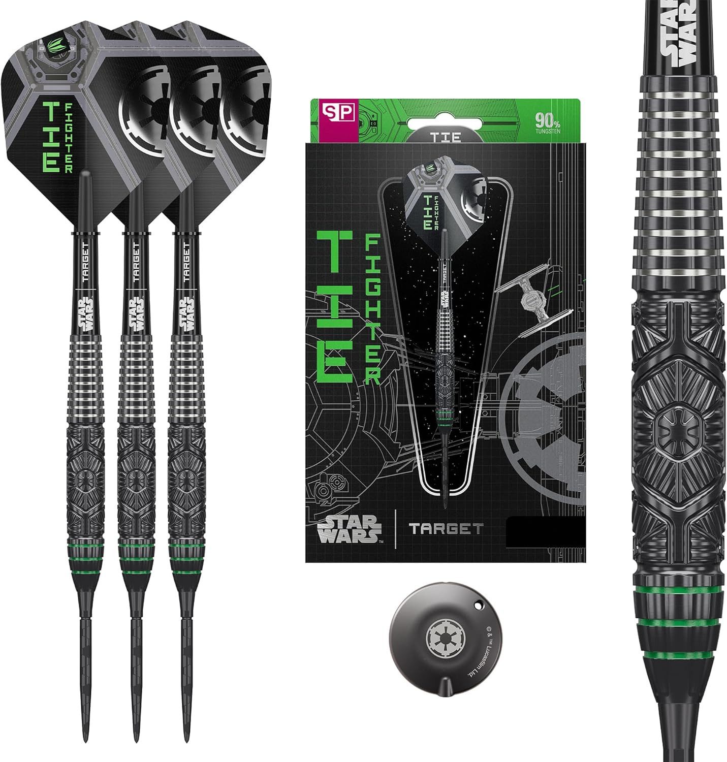 Dartpfeil Star Wars Tie Fighter-Steeldarts aus 90% Tungsten, 24 g