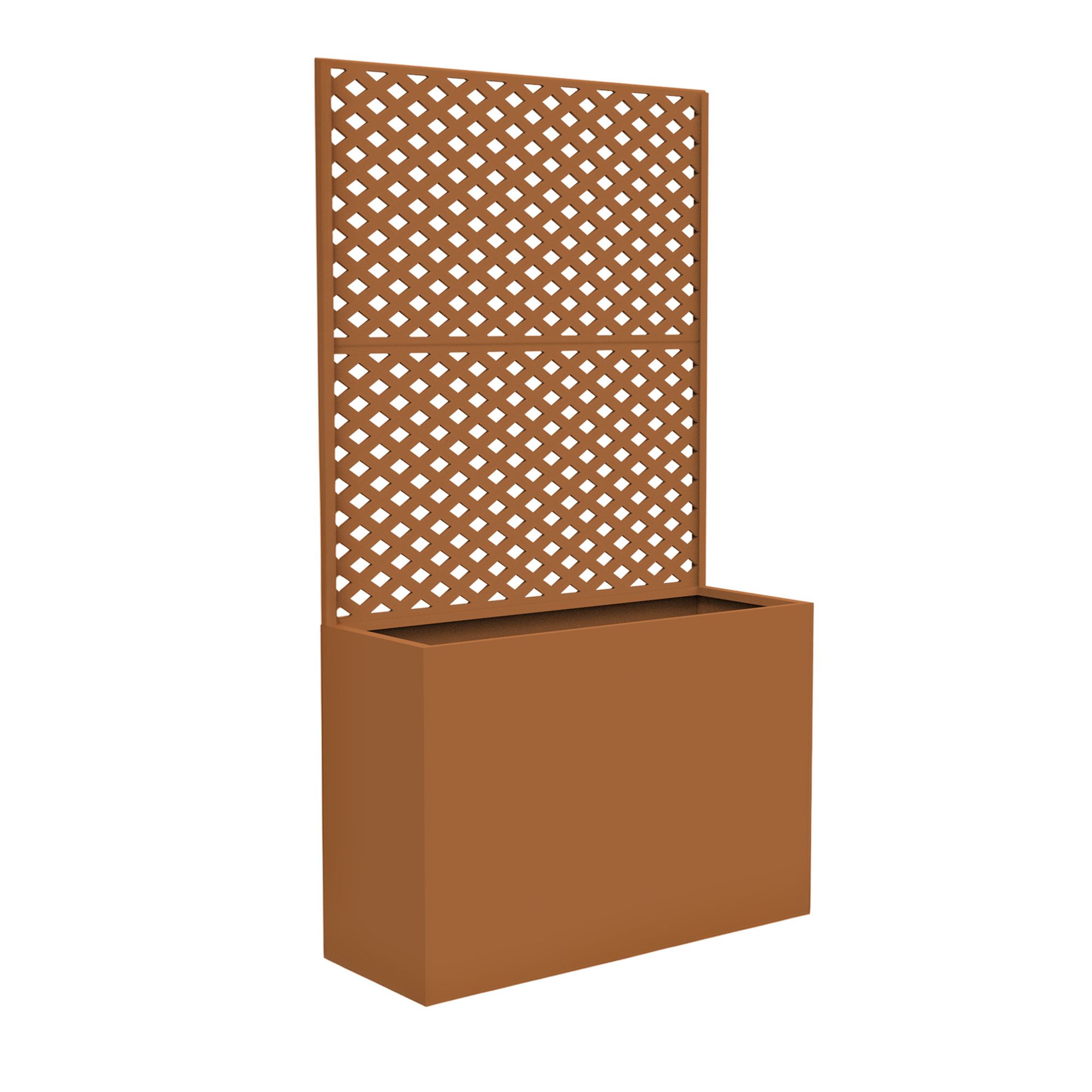 casa.pro Blumenkasten, mit Trennwand »Malja« Rankhilfe Stahl 146 x 83 x 31cm Braun