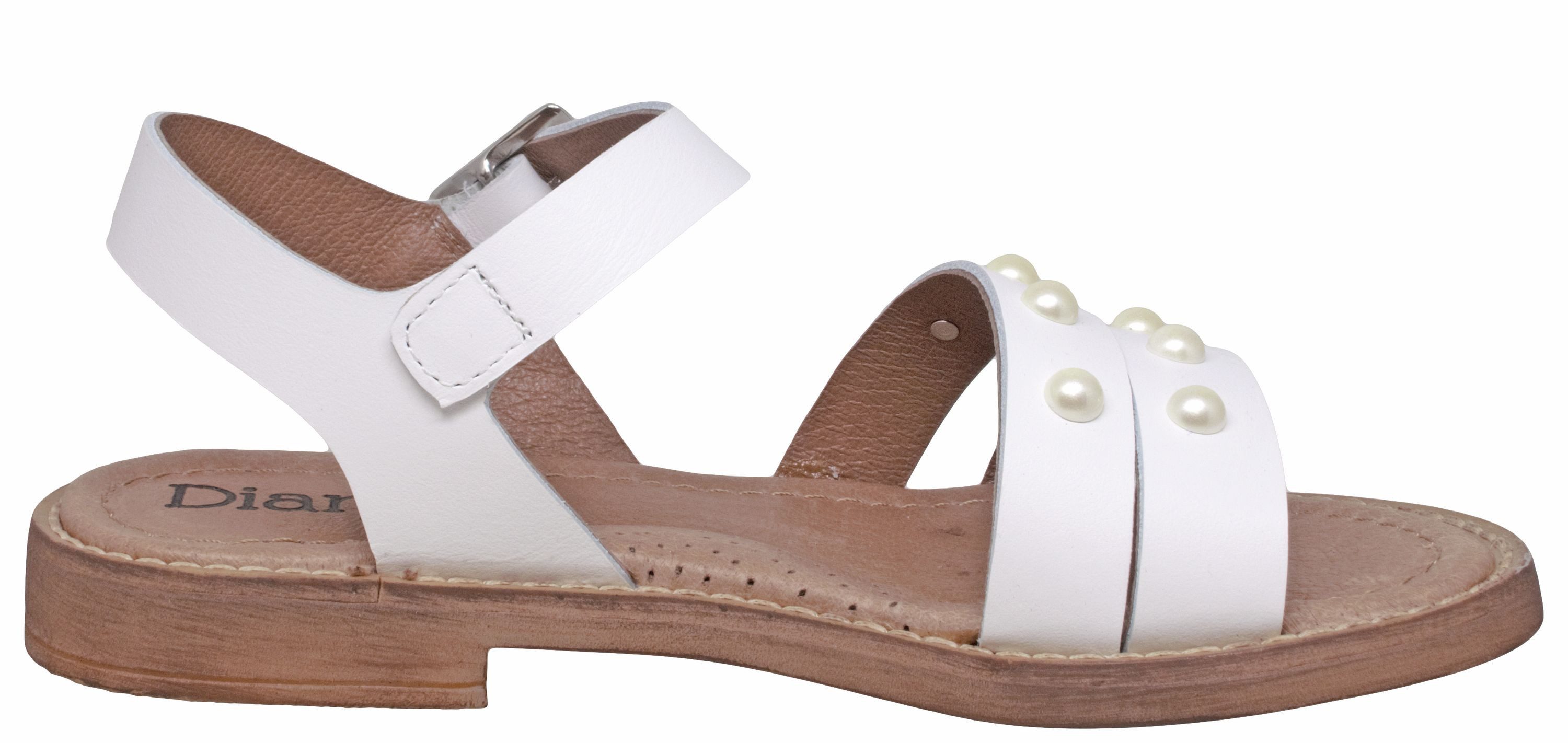Dianetti Sandalen Dianetti 9479 Mädchen Leder Weiß Perlen Sandalette