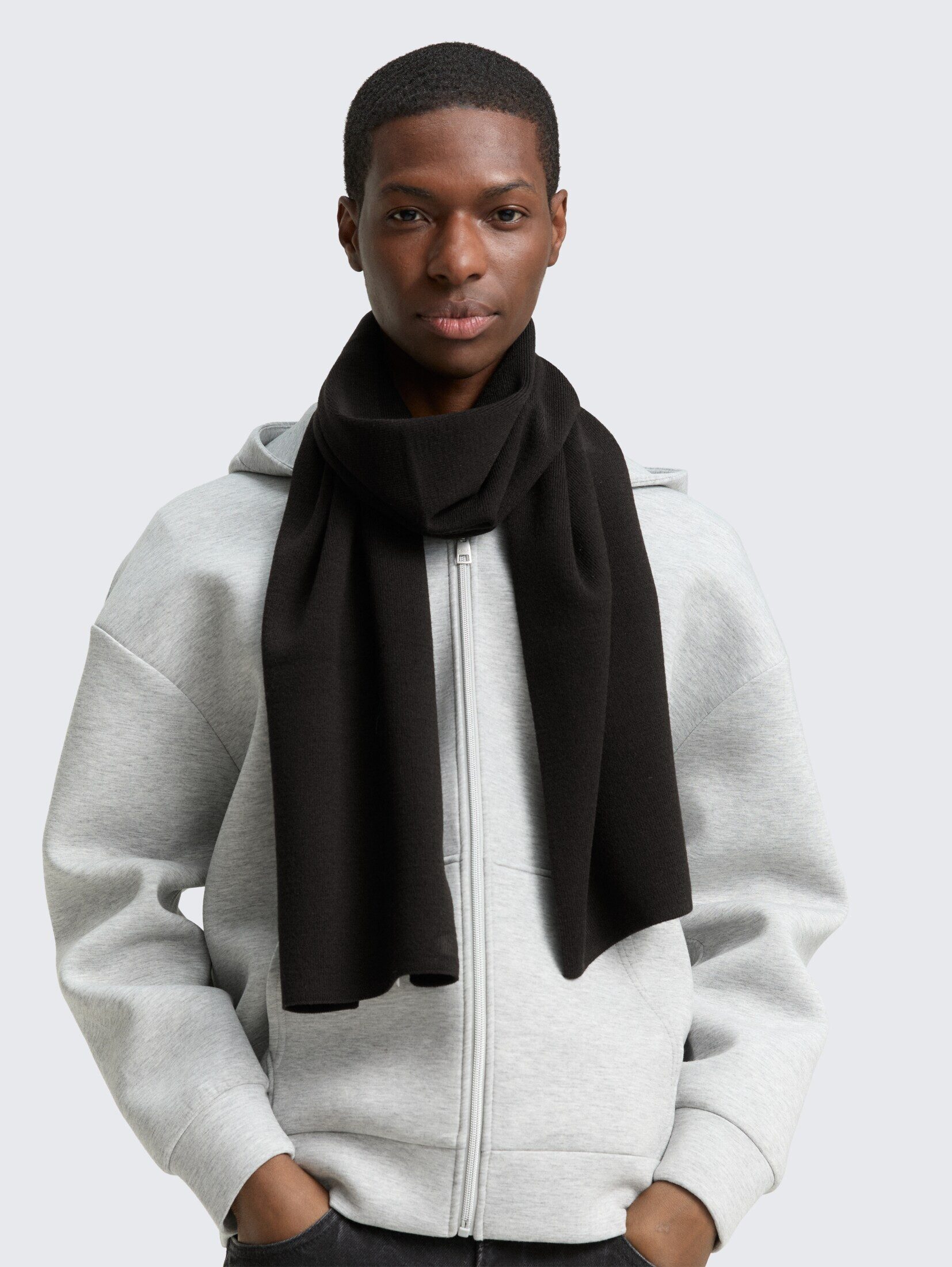 TOM TAILOR Denim Strickschal Accessoire, Basic Schal mit Logo-Stickerei günstig online kaufen