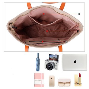 Pomelo Best Handtasche Henkeltasche Freizeittasche Tragetasche Aktentasche Leder Tasche Damen (Schultertasche Arbeitstasche Messenger-Tasche Schultergurt, Ledertasche, Unitasche, Bürotasche, 32 x 32 x 11 cm, Groß), für Frau Frauen Jungen Freizeit Arbeit Business Schule Büro Reisen usw