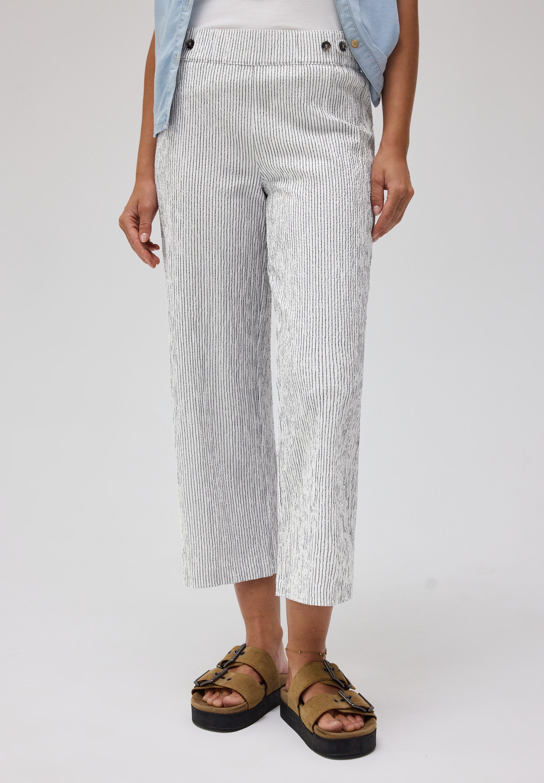 STREET ONE STUDIO Culotte aus Seersucker-Material