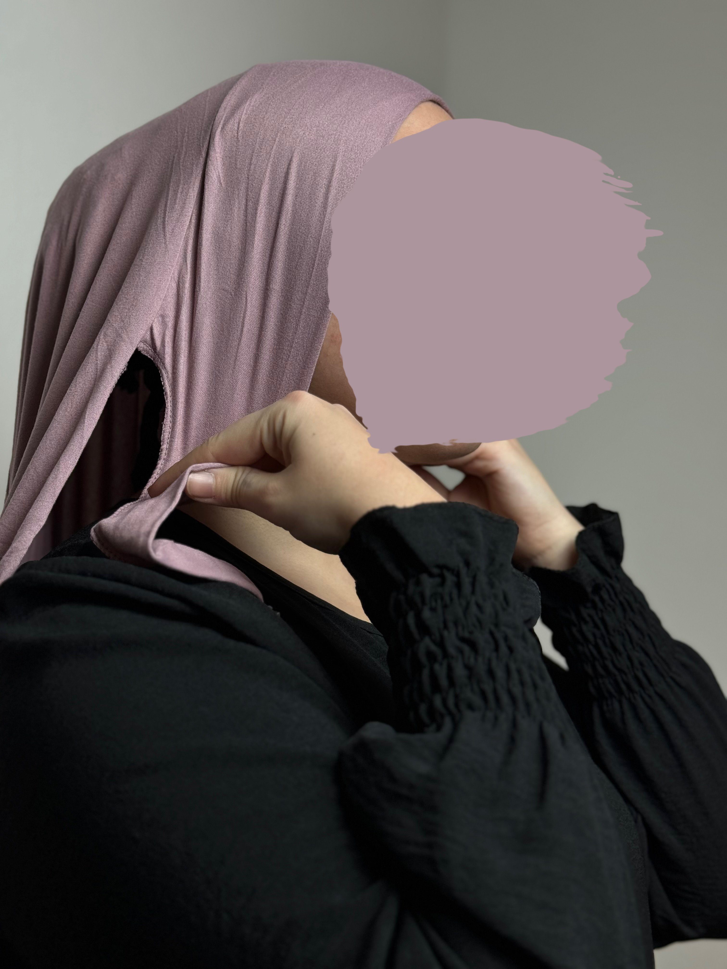HIJABIFY Hijab Easy Hijab 1 Rosa Kopftuch Tuch unter Hidschab/ 2 (antirutsch) Hijab/ mit in Alt Jersey-Stoff integrierter