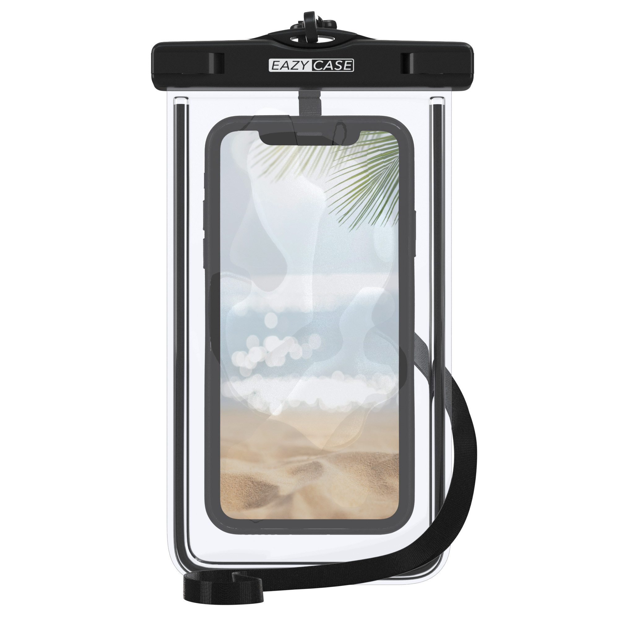 EAZY CASE Handyhülle Universale Unterwasser-Tasche für viele Modelle 3,5 - 6,7 Zoll, wasserdichte Handytasche Unterwasserhülle Handy IPX8 Schutz Schwarz