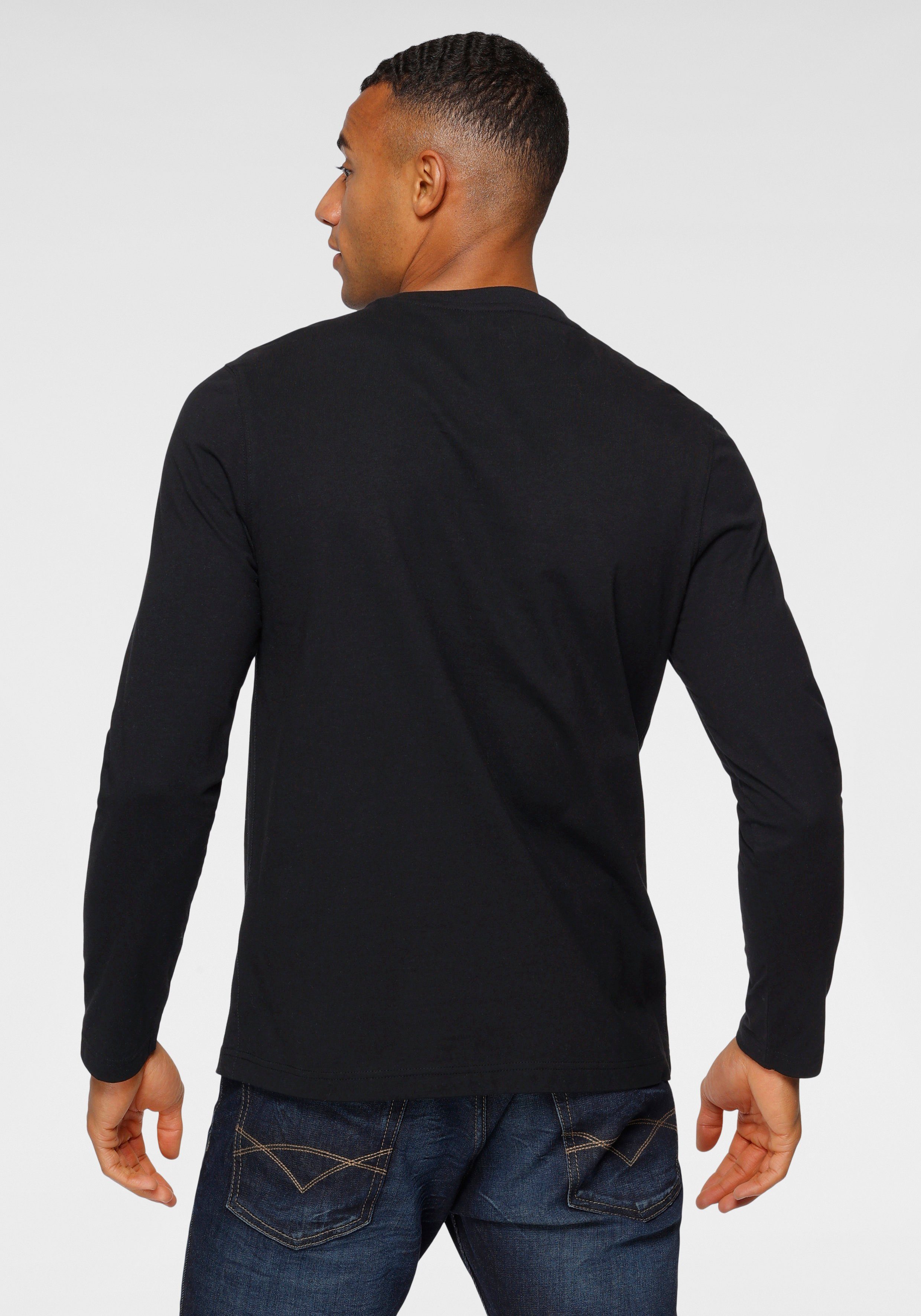 H.I.S Langarmshirt Langarm, schmaler Basic-Schnitt, bedrucktes Design günstig online kaufen