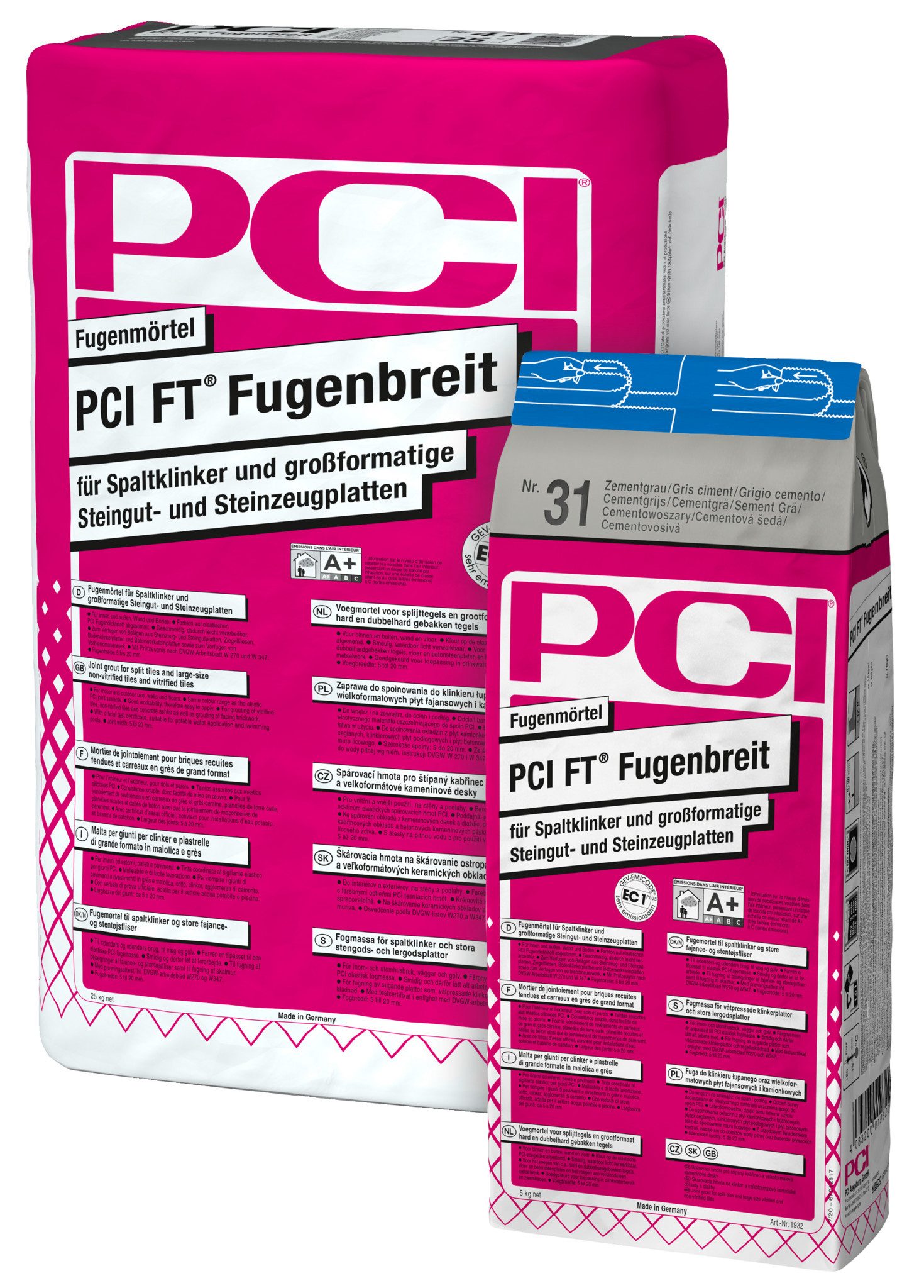 PCI Fliesenkleber PCI FT® Fugenbreit Nr.31 zementgrau 25 kg, 25 kg