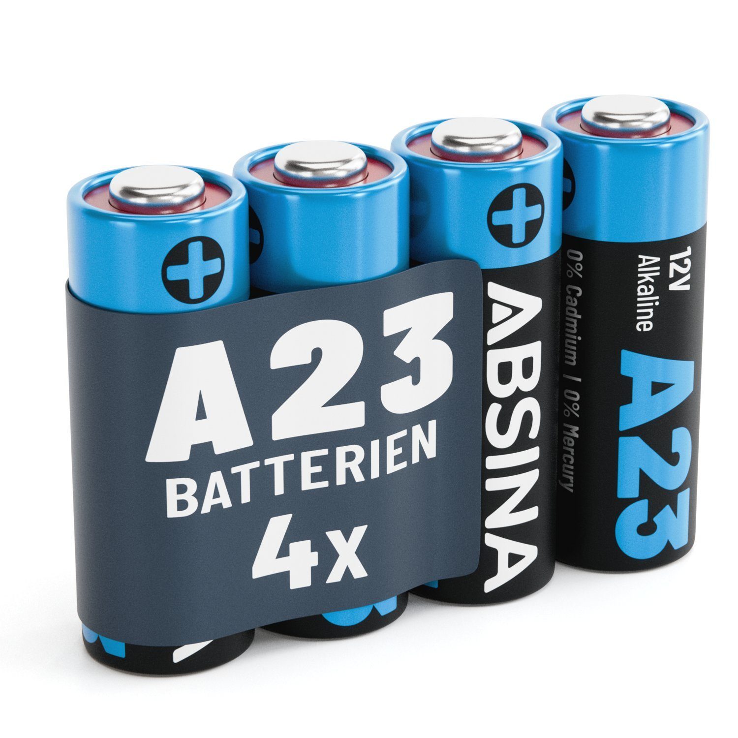 ABSINA 4x Batterie A23 für Garagentoröffner, 23A 12V Batterie Alkaline Batterie, (1 St)