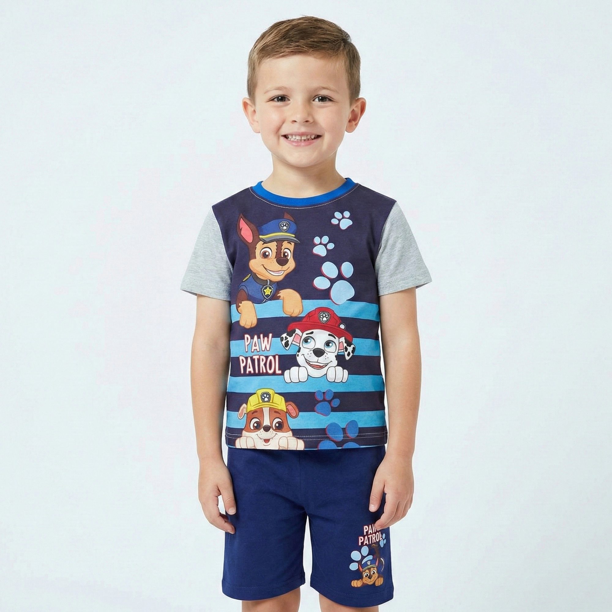 PAW PATROL Print-Shirt Paw Patrol Kinder Chase Jungen Sommerset Shirt Shorts 100% Baumwolle, Gr. 92 bis 116