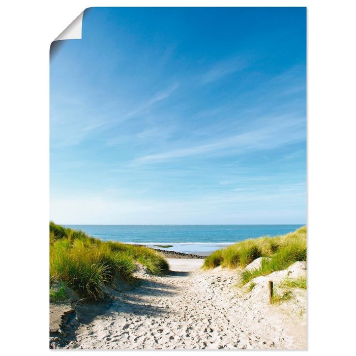 Artland Wandbild Strand mit Sanddünen und Weg zur See Strand (1 St) als Alubild Leinwandbild Wandaufkleber oder Poster in versch. Größen