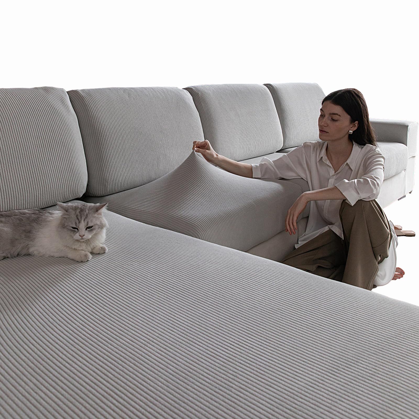 Coonoor Sofahusse 1/2/3/4 Sitz, Stretch Sofa Sitzkissenbezug, Rutschfester günstig online kaufen