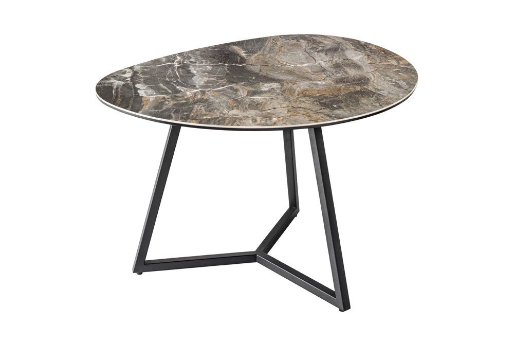 riess-ambiente Couchtisch MARVELOUS 70cm taupe / schwarz (Einzelartikel, 1-St), Wohnzimmer · Keramik · Glas · Metall · Marmor-Design