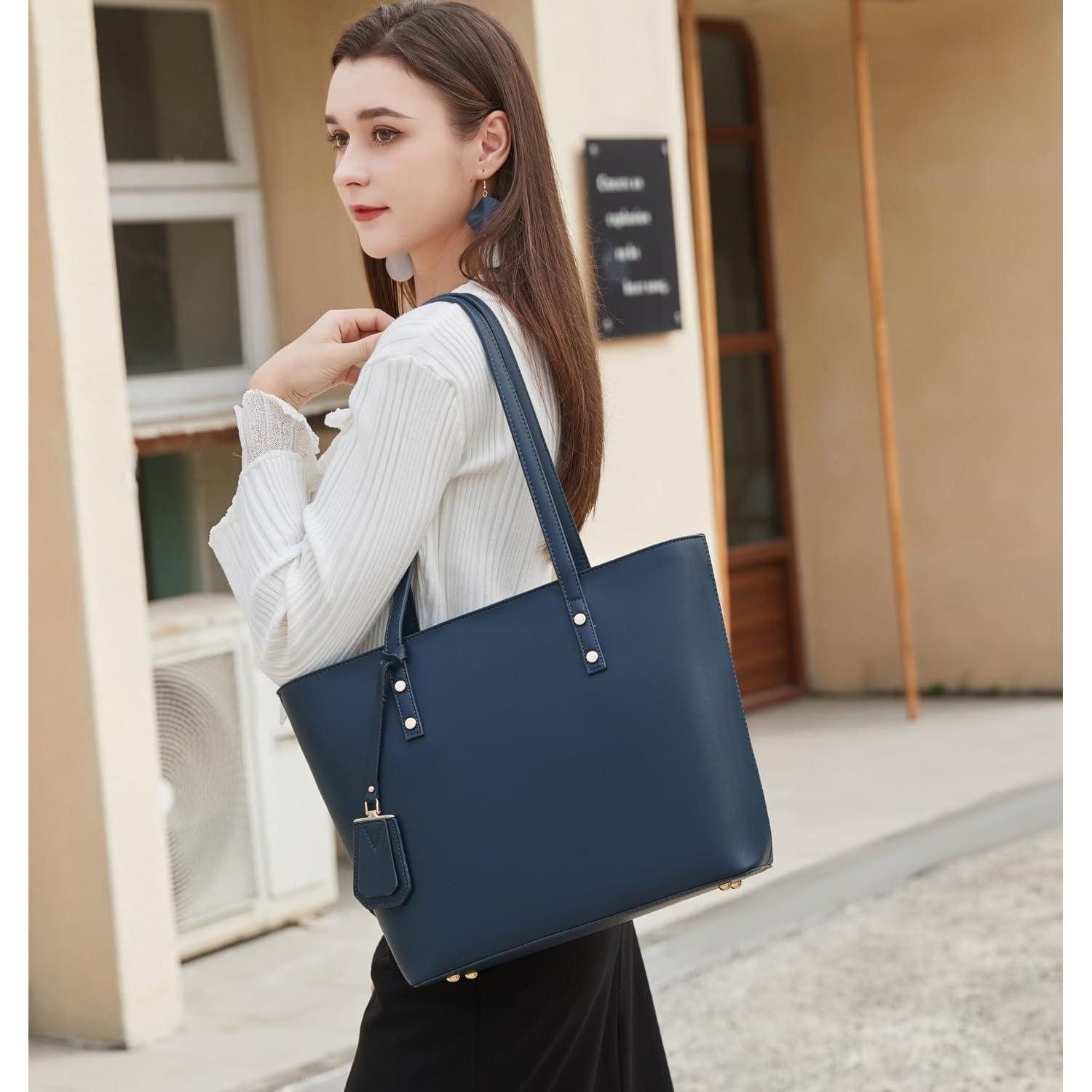 LuxusKollektion Shopper Handtasche Damen Tragetasche Leder Reißverschluss L günstig online kaufen