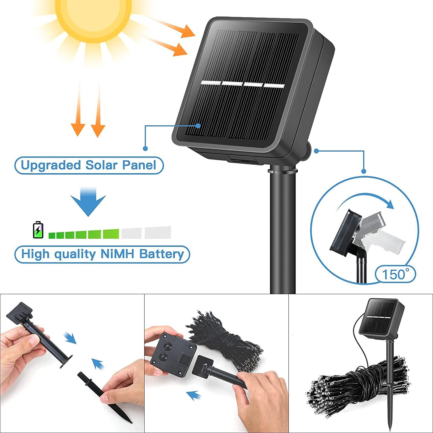 Daskoo LED-Lichterkette Solar Lichterkette Beleuchtung Kette günstig online kaufen