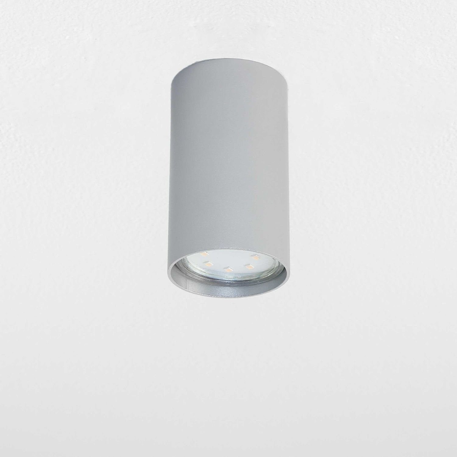 Licht-Erlebnisse Deckenleuchte EYE, ohne Metall Spot Flur Leuchtmittel, Strahler Silber modern Lampe Küche Aufbaustahler rund
