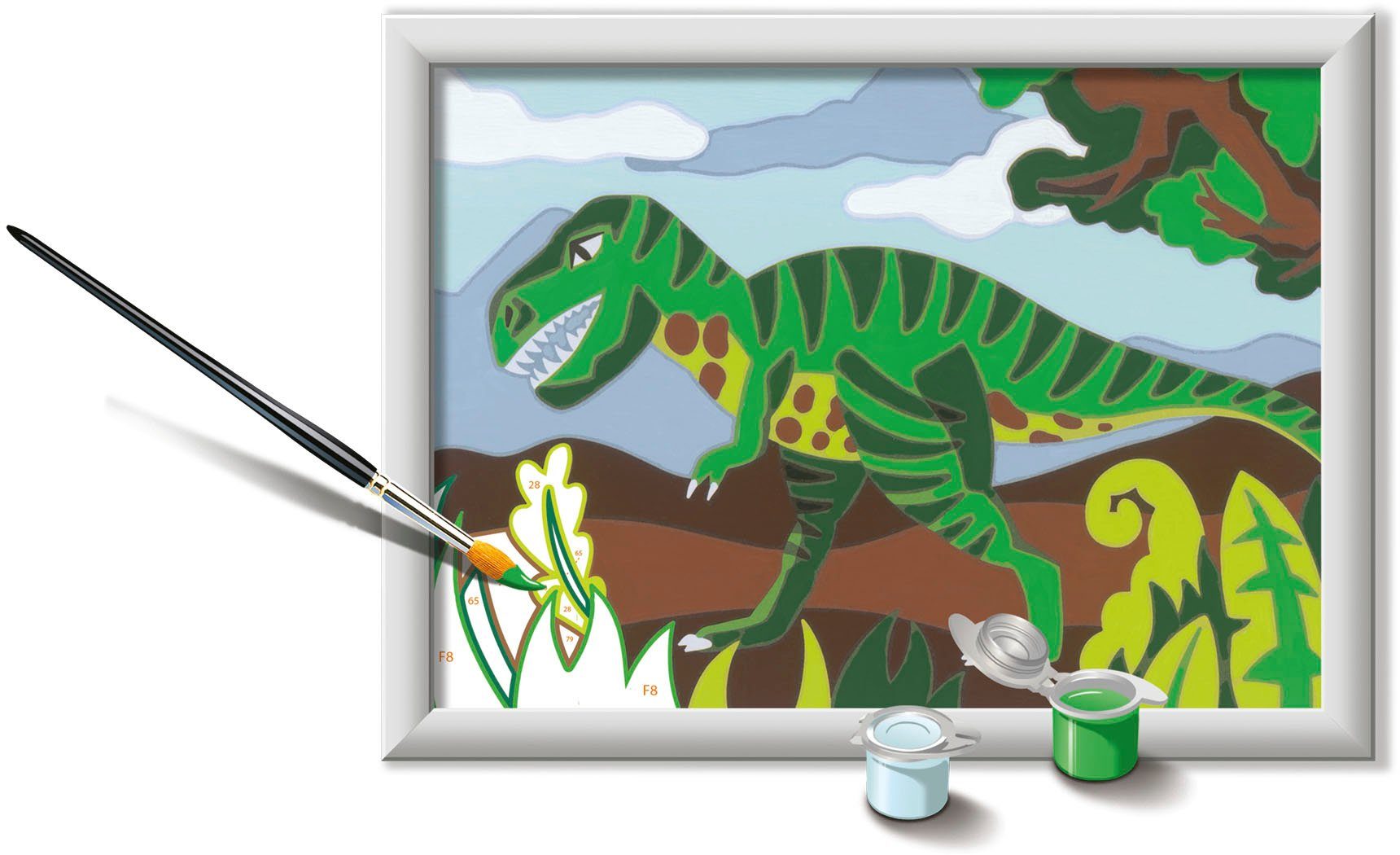 Ravensburger Malen nach Zahlen Hungriger Dinosaurier, Made in Europe